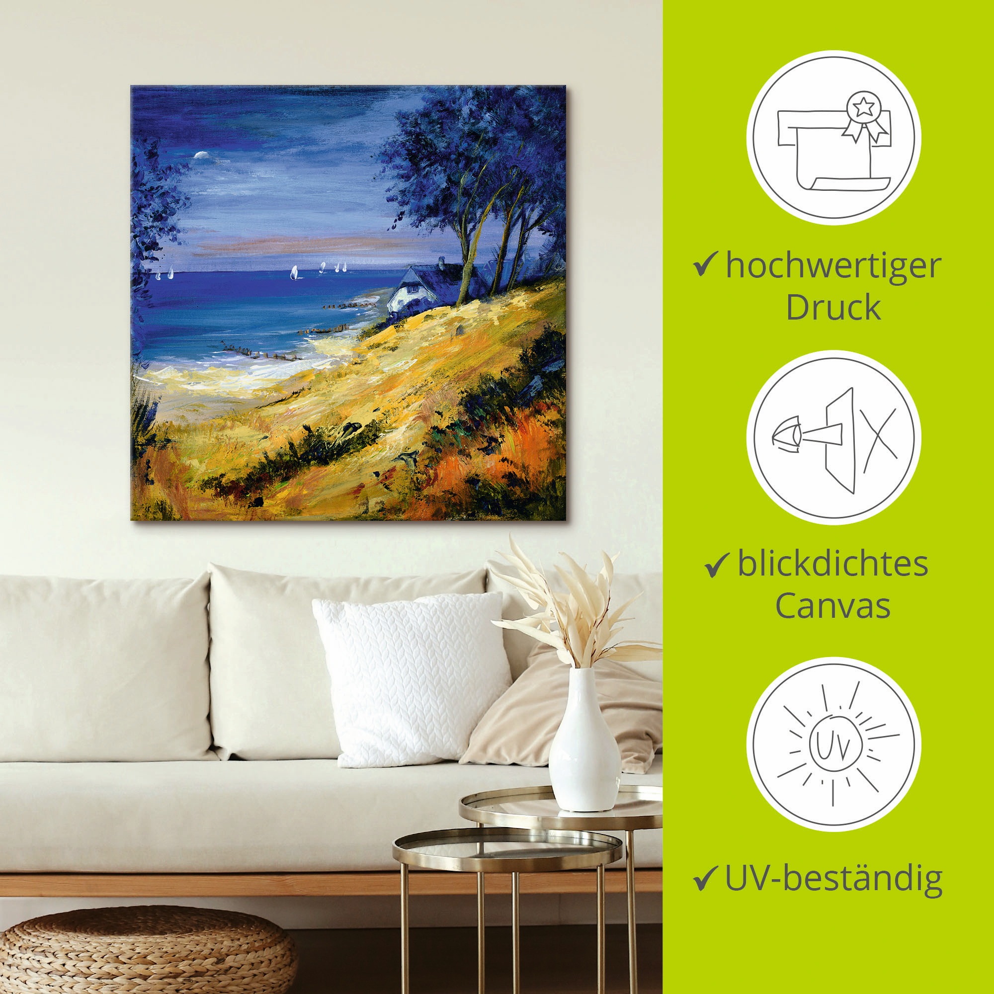 Artland Wandbild »Das Meer zu Hause«, Gewässer, (1 St.), als Leinwandbild, Poster in verschied. Größen