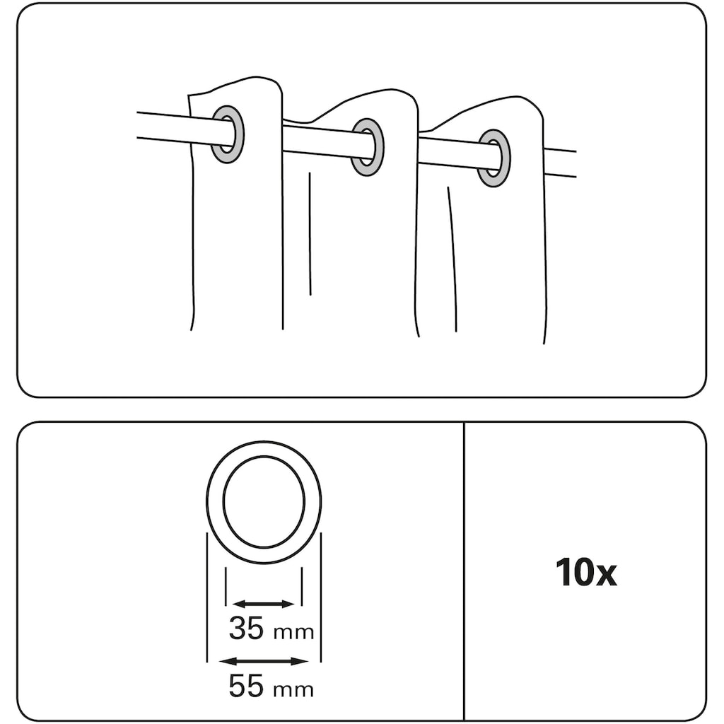 GARDINIA Stoffösen, (10 St.), für Gardinen und Vorhänge