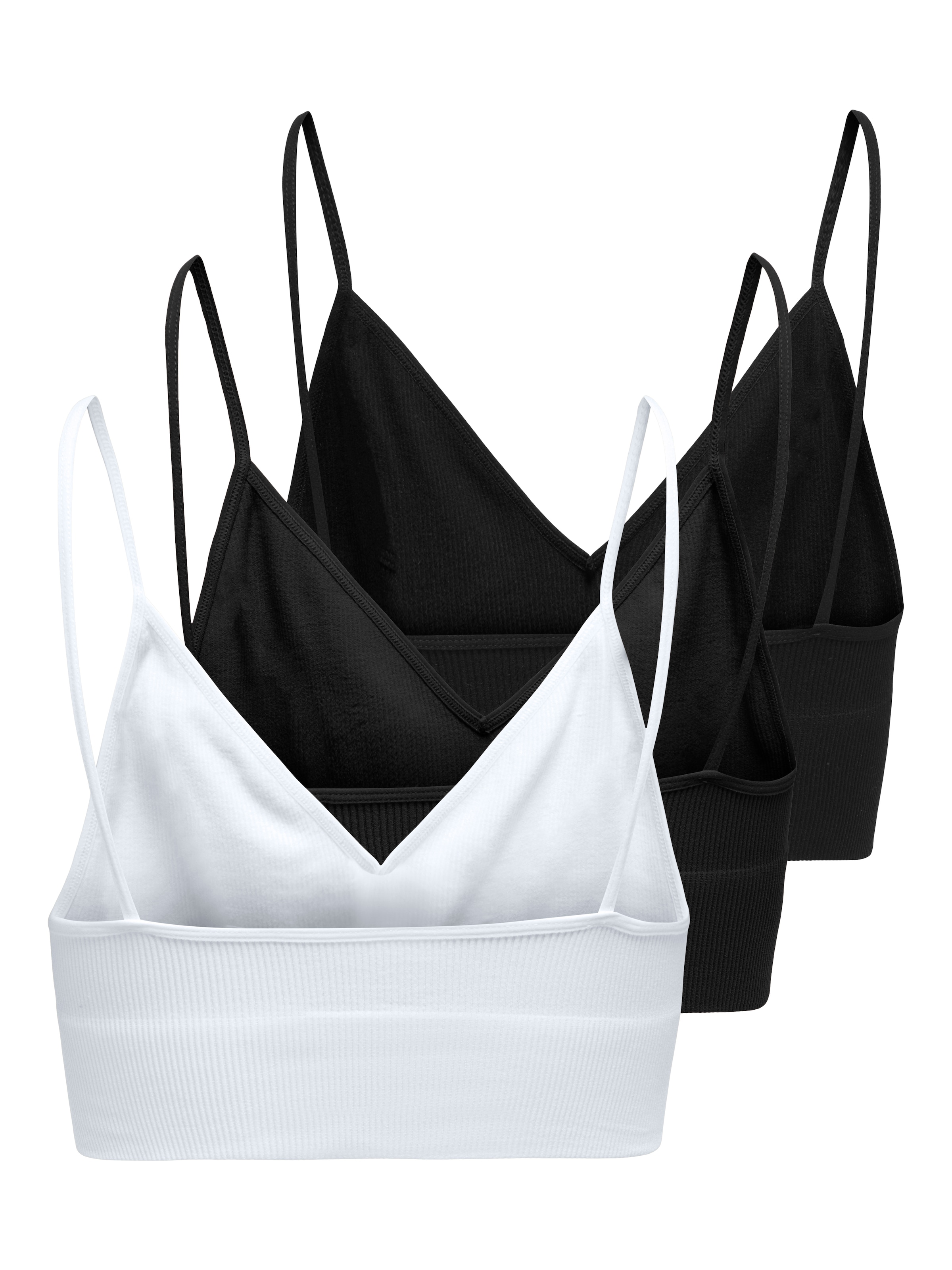 ONLY Bustier »ONLVICKY RIB S-L V-NECK 3-PACK TOP NOOS«