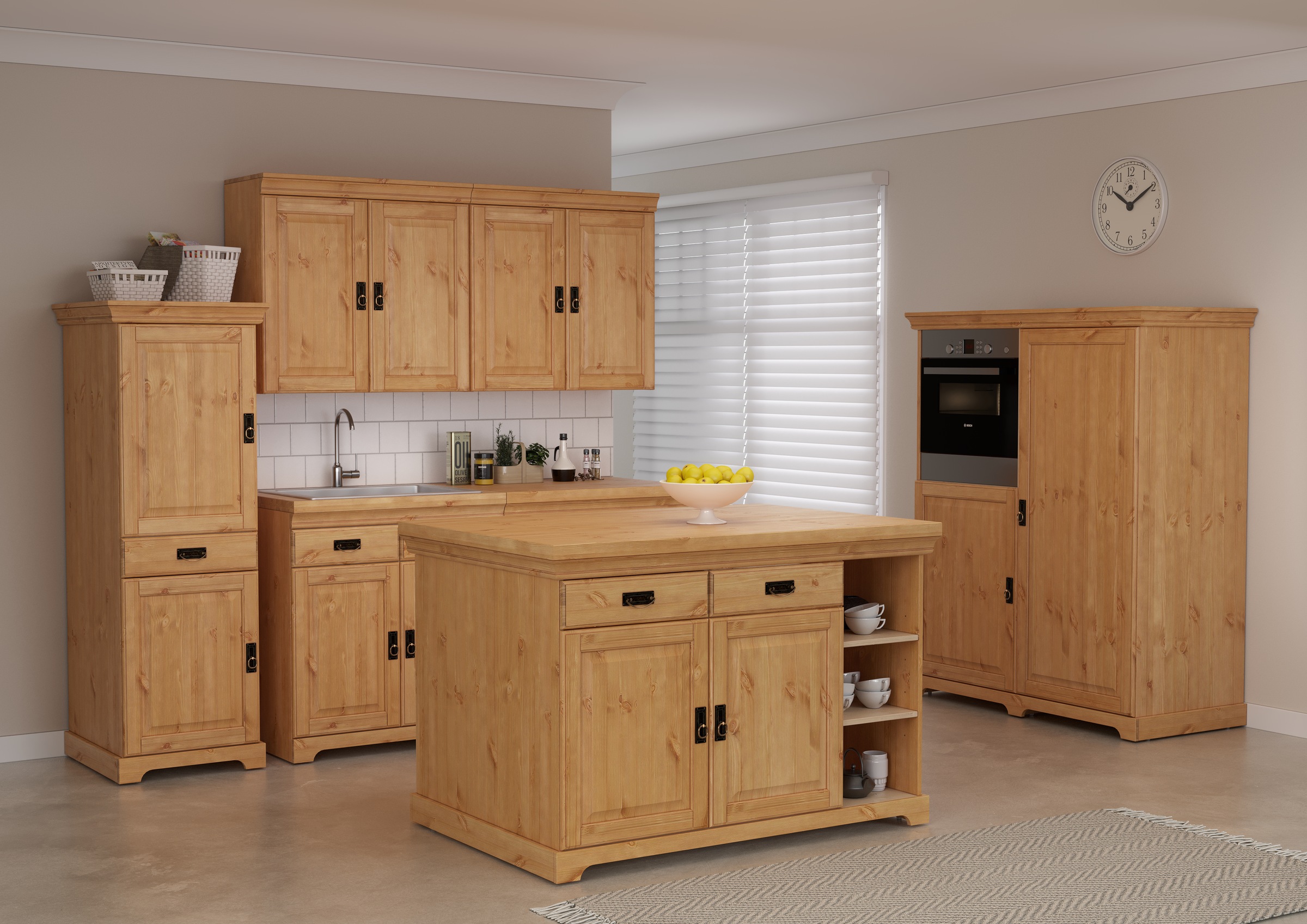 OTTO home Vorratsschrank "Rügen" Breite 47 cm, Kiefer massiv, 2 Türen, 1 Sc günstig online kaufen