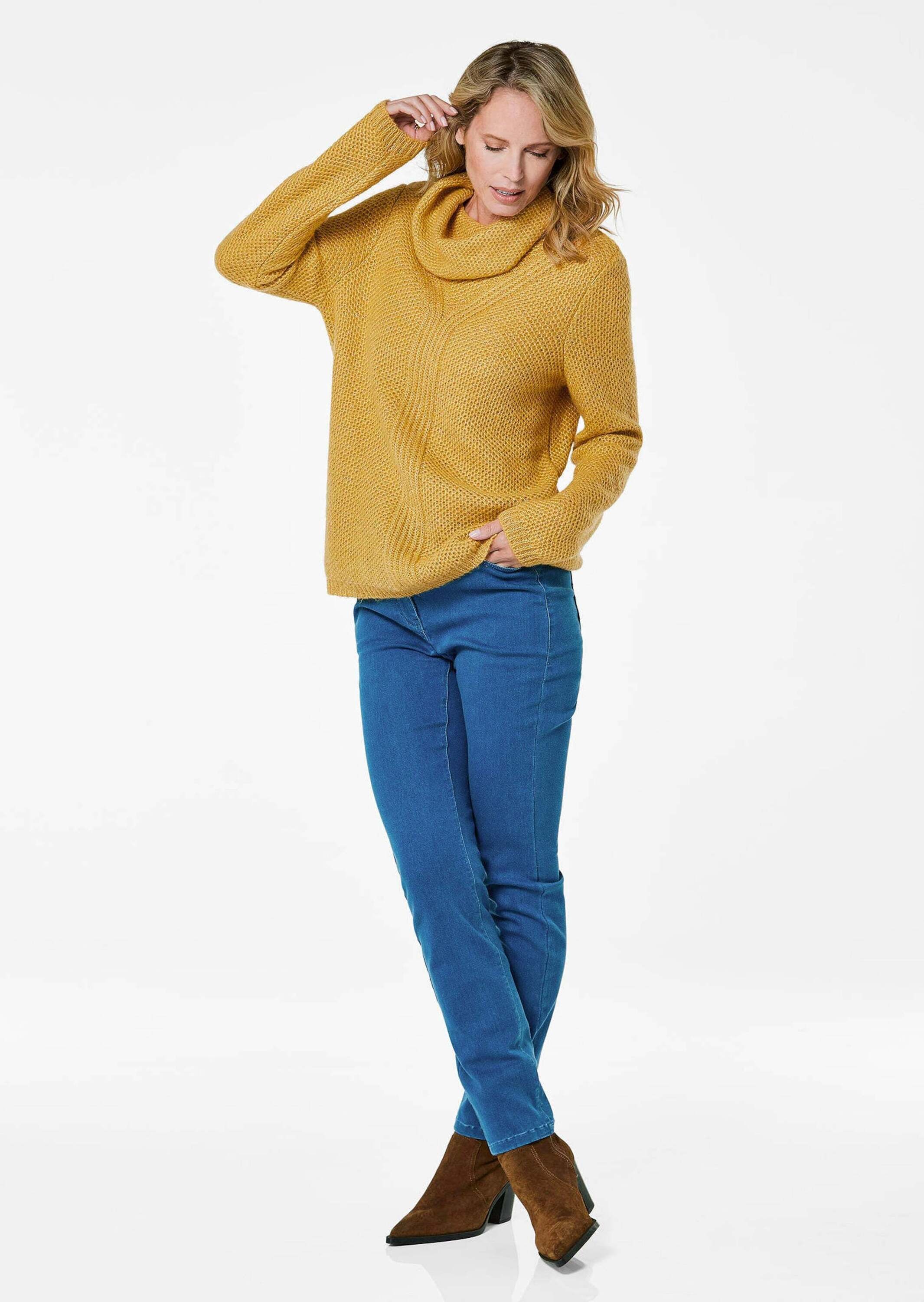 GOLDNER Strickpullover "Kurzgröße Strickpullover mit interessanter Struktur günstig online kaufen