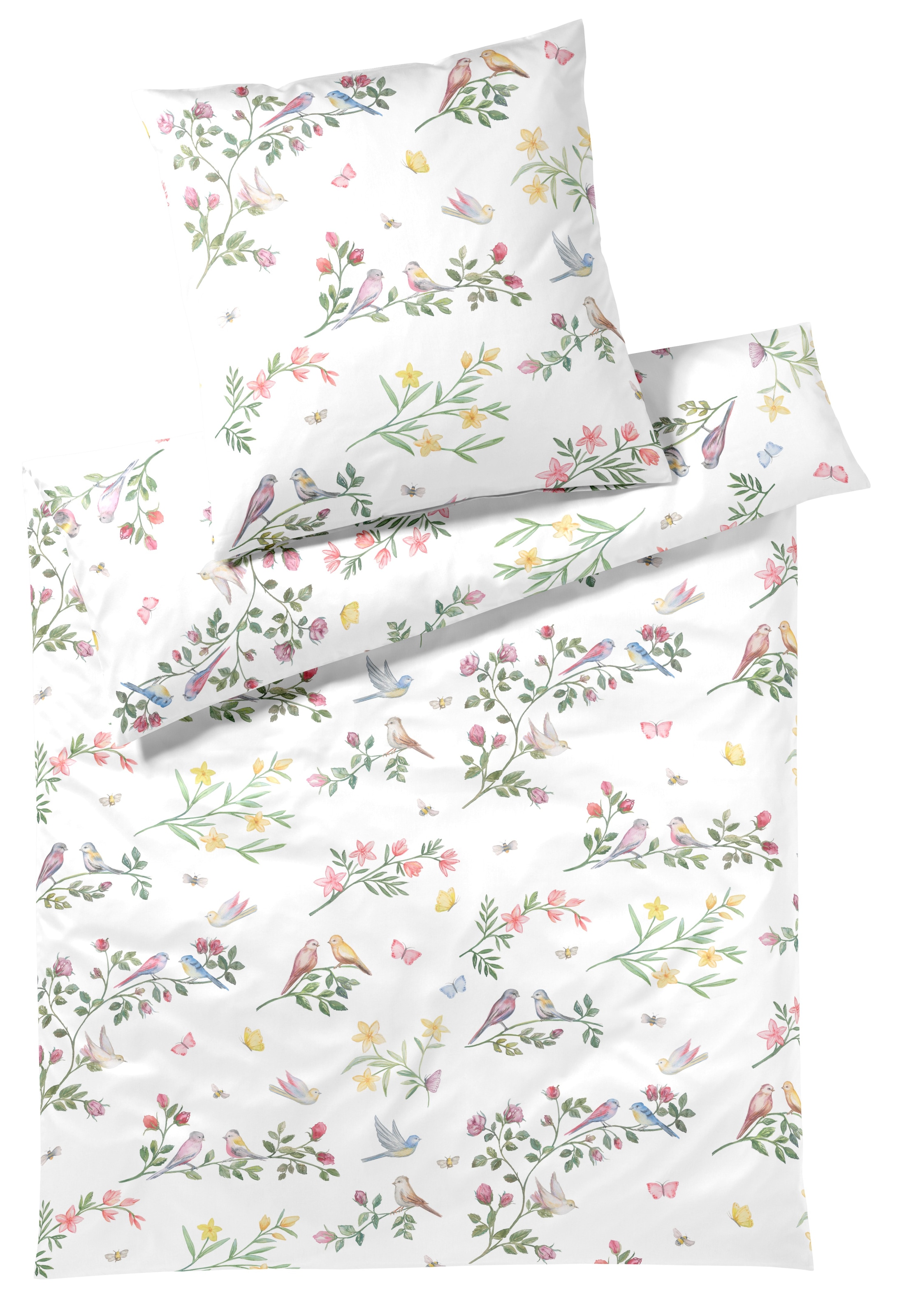 Elegante Bettwäsche "Songbird" 2 Stk. tlg. angenehmes Hautgefühl günstig online kaufen