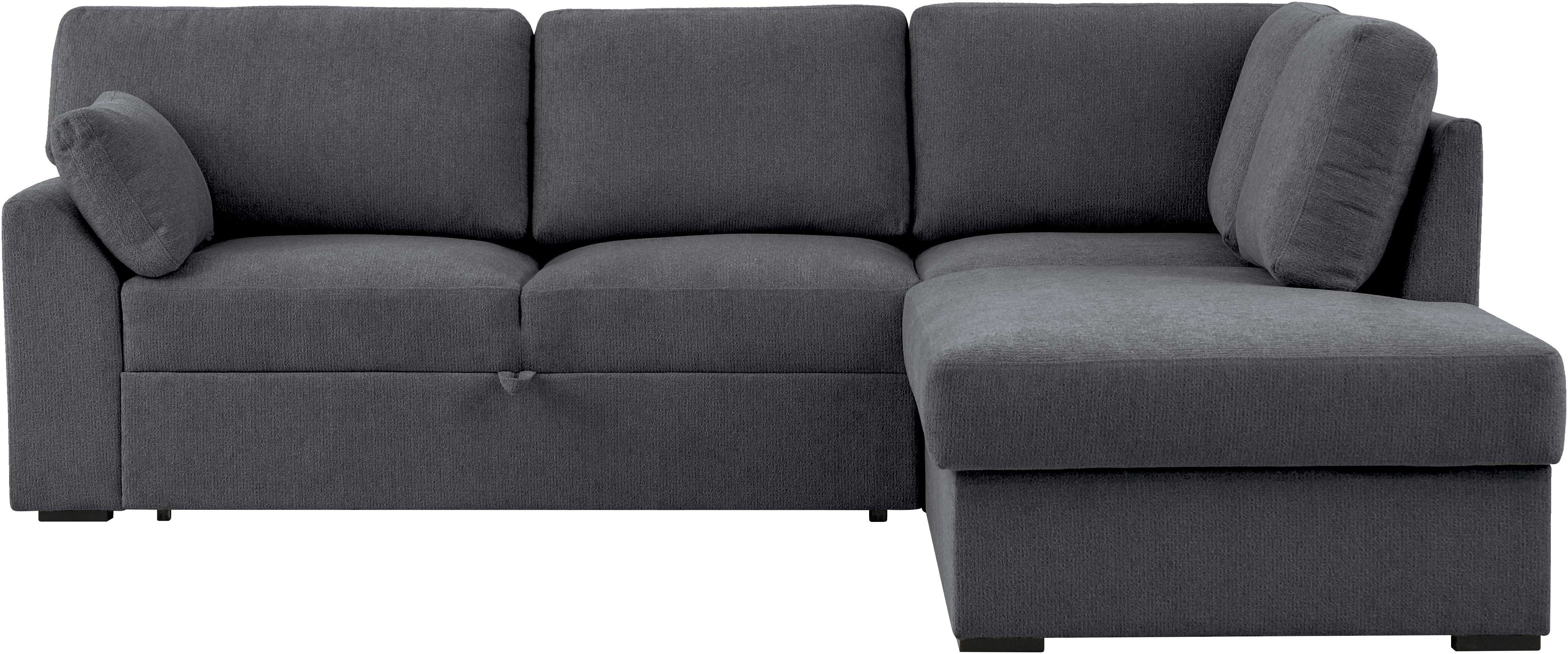 Home affaire Ecksofa "Citry" Breite 242 cm, Chenille, Bettfunktion, Bettkas günstig online kaufen