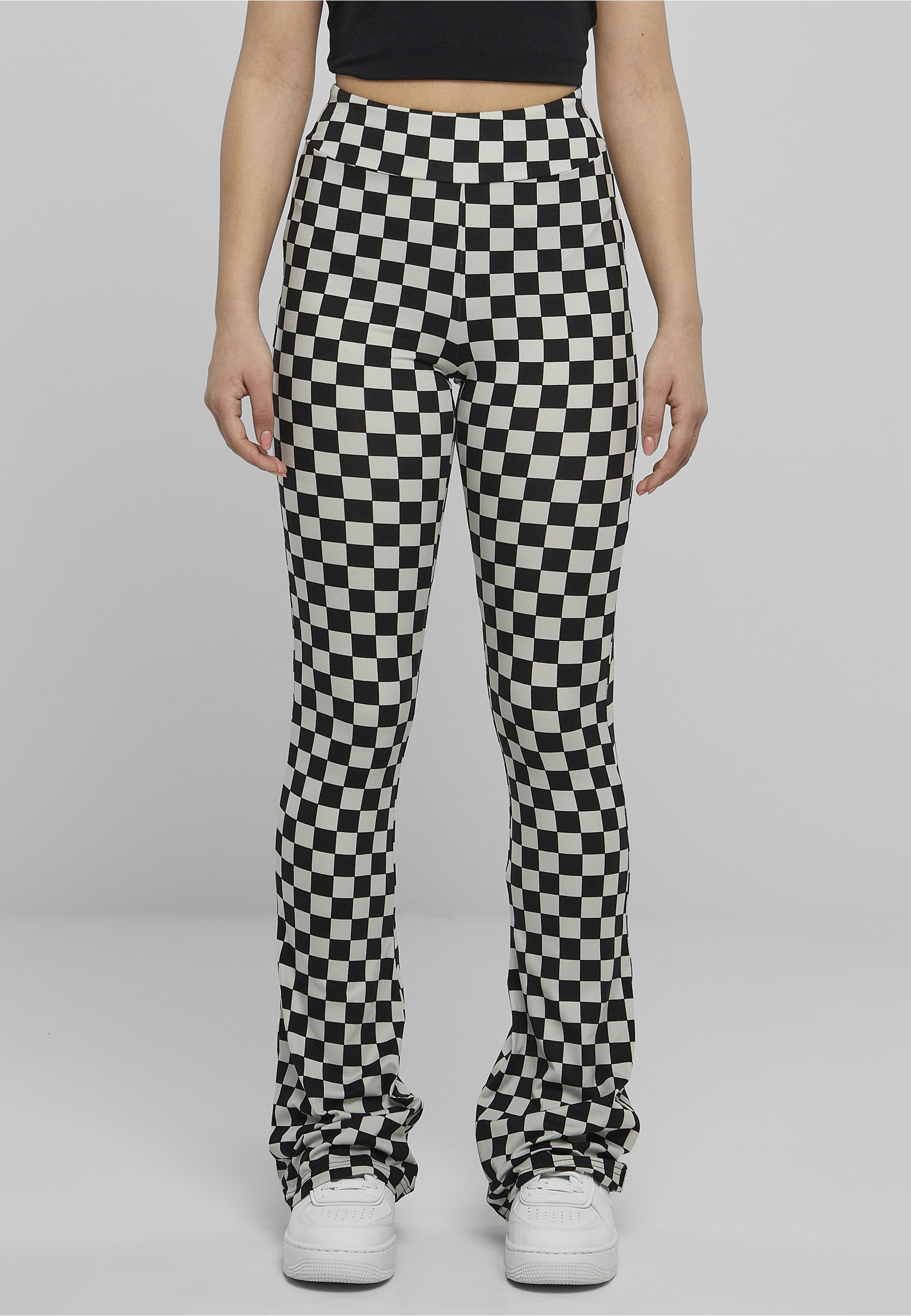 URBAN CLASSICS Leggings »Urban Classics Damen Ladies Checked Boot Cut Leggings«