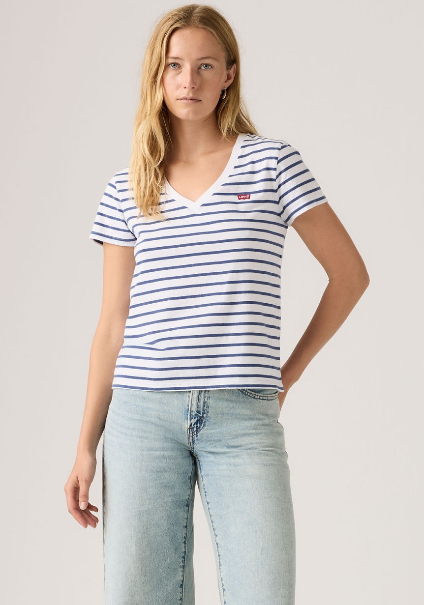 Levis V-Shirt "PERFECT VNECK" mit Mini-Batwing-Logostickerei günstig online kaufen