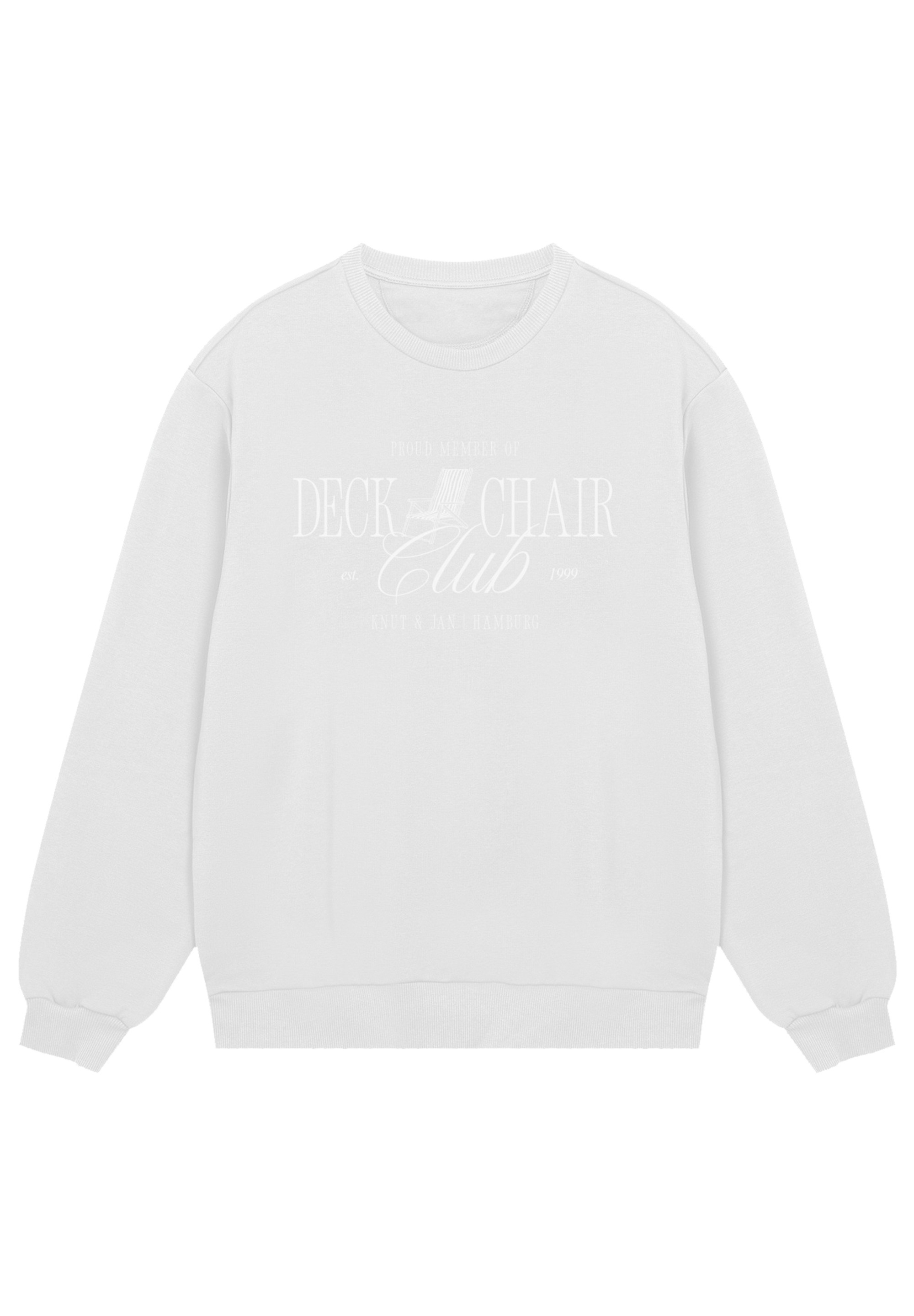 F4NT4STIC Sweatshirt »Deck Chair Club Knut und Jan«, Osteee Kollektion, Urlaub, Ahoi Moin