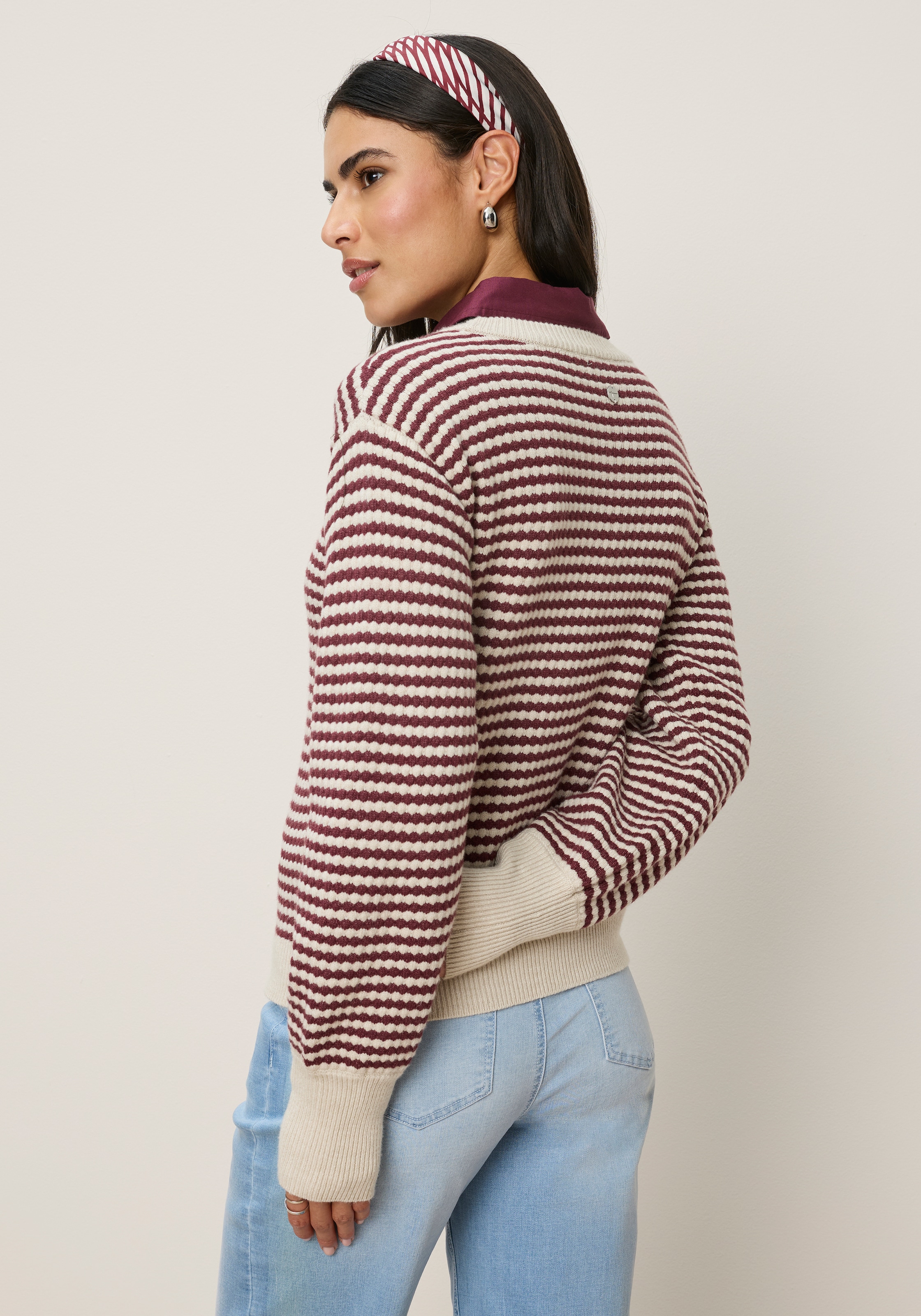 Tamaris Strickpullover »mit gestreifter Optik« aus modischem Strukturstrick