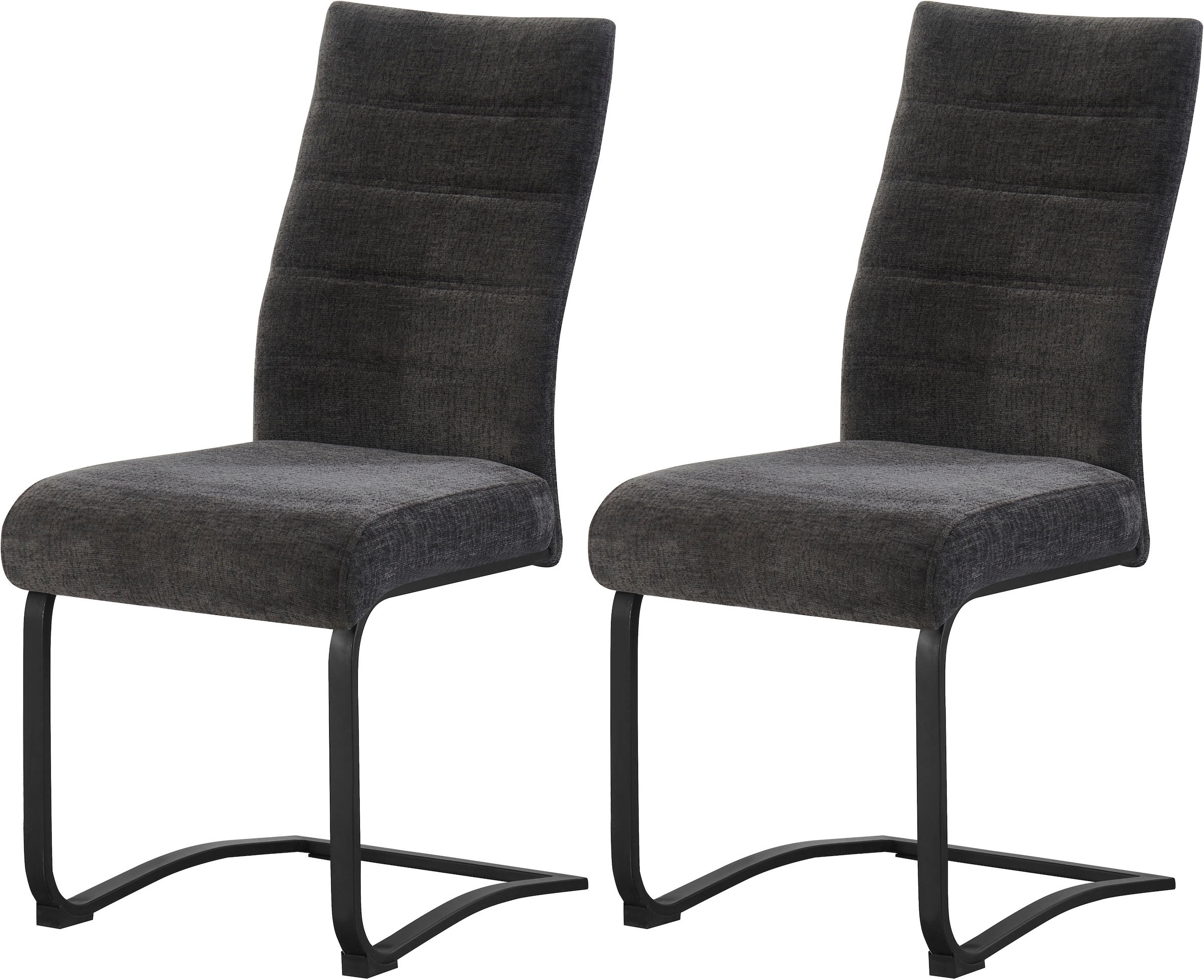 Home affaire Esszimmerstuhl "PICTOU, 2er Set, mit Metallgestell in matt schwarz" (Set) 2 Stk.in verschiedenen Farben, Belsatbarkeit pro Stuhl 120 kg, mit Armlehne