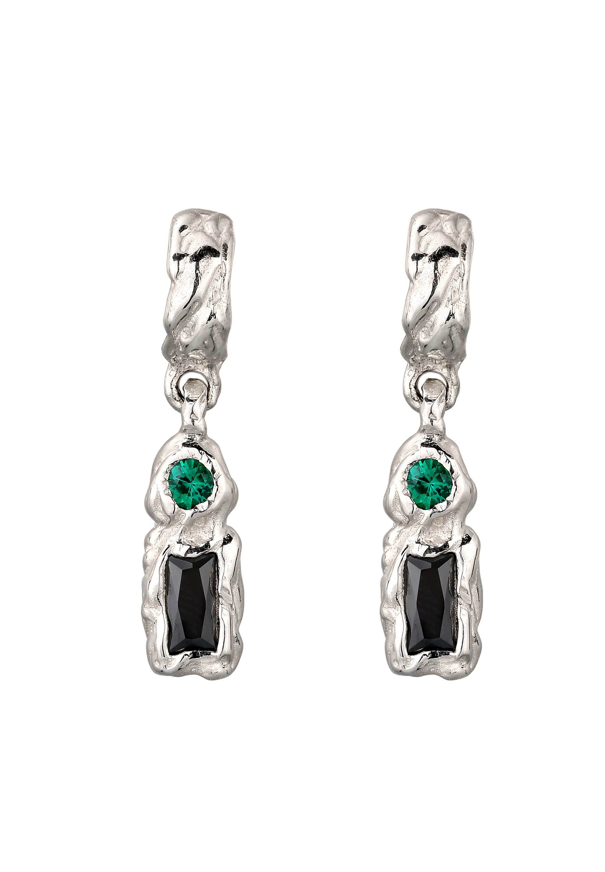 Elli Paar Ohrstecker »Ohrringe Zirkonia Synthetischer Smaragd Grün 925 Sterling Silber«
