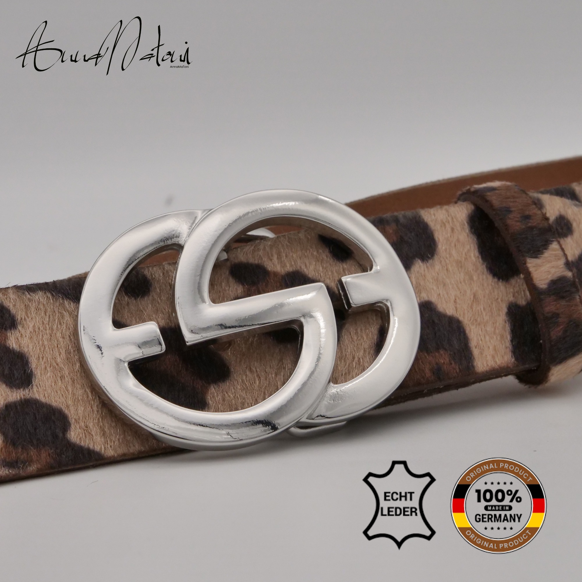 AnnaMatoni Ledergürtel »AnnaMatoni Damen Ledergürtel in hochwertigem Kunstfell in Leo«