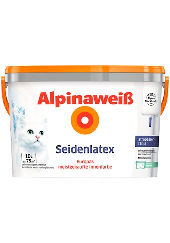 Alpina Wandfarbe »weiß Seidenlatex« seidenglä...