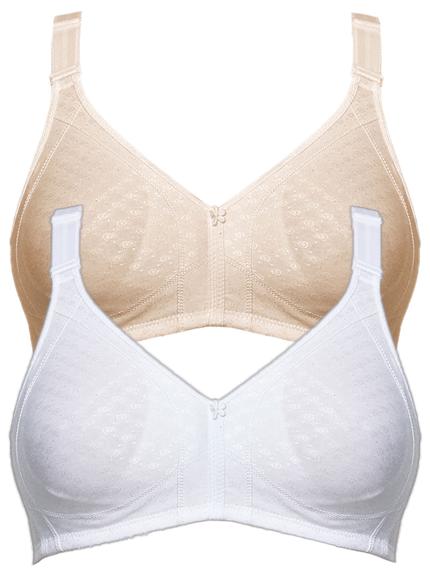 SUSA Damen Bügelloser BH "2er Pack BH ohne Bügel Topsy Plus", Gr. 90, bunt, Obermaterial: 40% Baumwolle CO. 30% Polyamid PA. 30% Elasthan EL., BHs