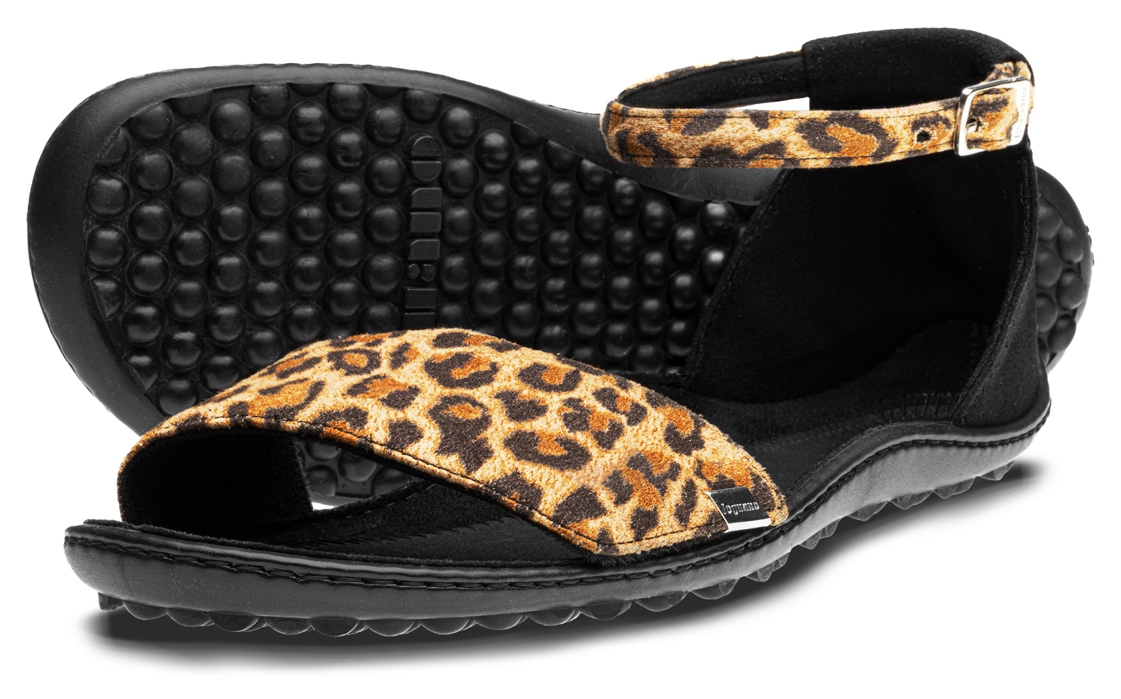 Leguano Barfußschuh »JARA«  Sommerschuh, Riemchensandale, Flats in angesagter Leo-Optik