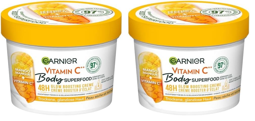 GARNIER Kinder Körpercreme "Garnier Body Superfood Mango Vitamin C", 2.280ml, transparent, Hautpflegemittel, mit Vitamin C