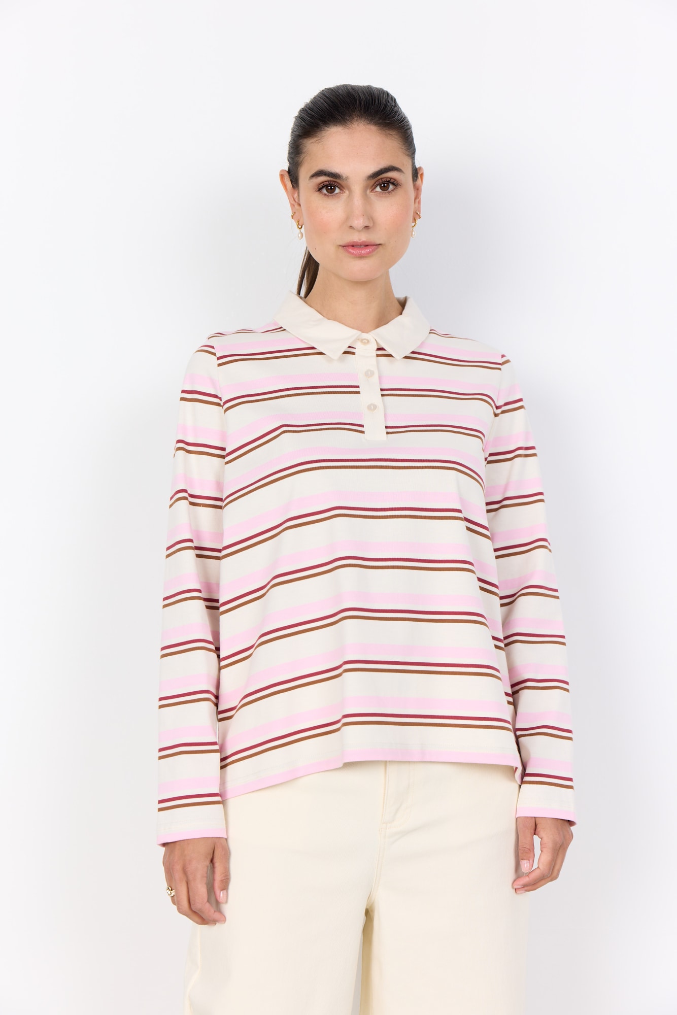 soyaconcept Poloshirt "SC-BASE 2" aus Baumwolle, Regular Fit, gestreifte Optik