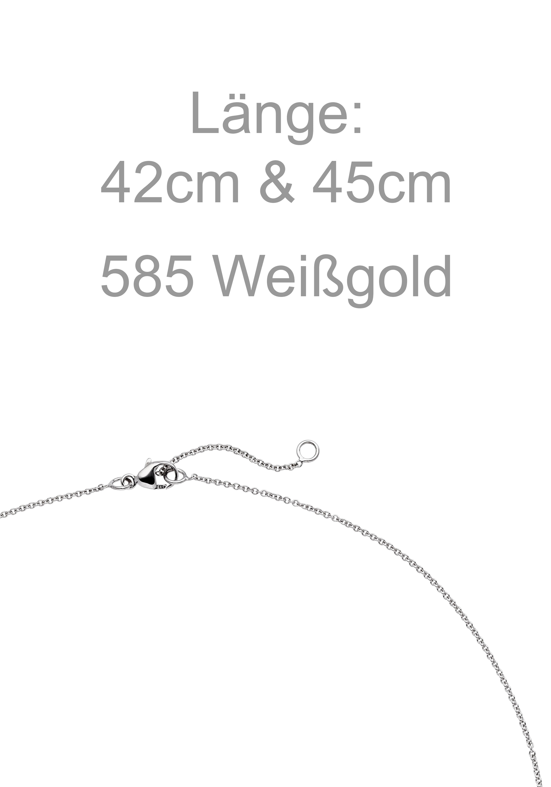 JOBO Collier »Kette mit Anhänger Schmetterling« 585 Weißgold mit 20 Diamanten 45 cm