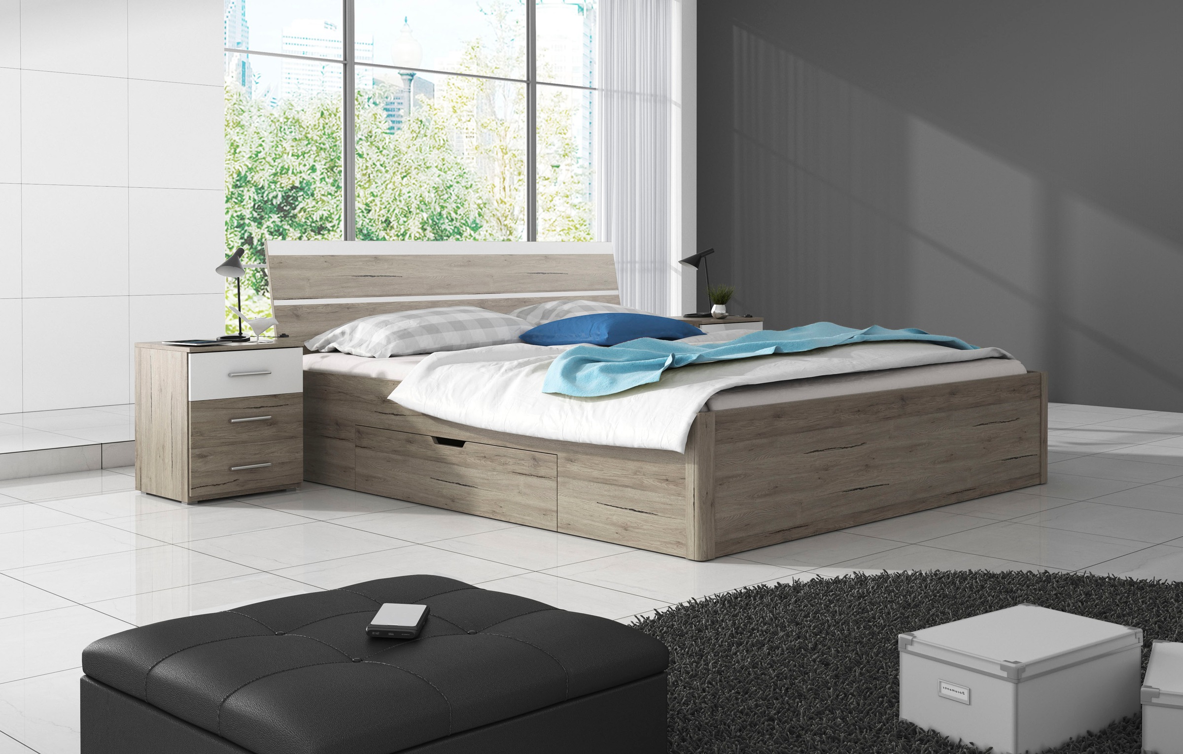 Home affaire Nachtkommode "Beta Breite 46 cm, moderner Nachtschrank", Nacht günstig online kaufen