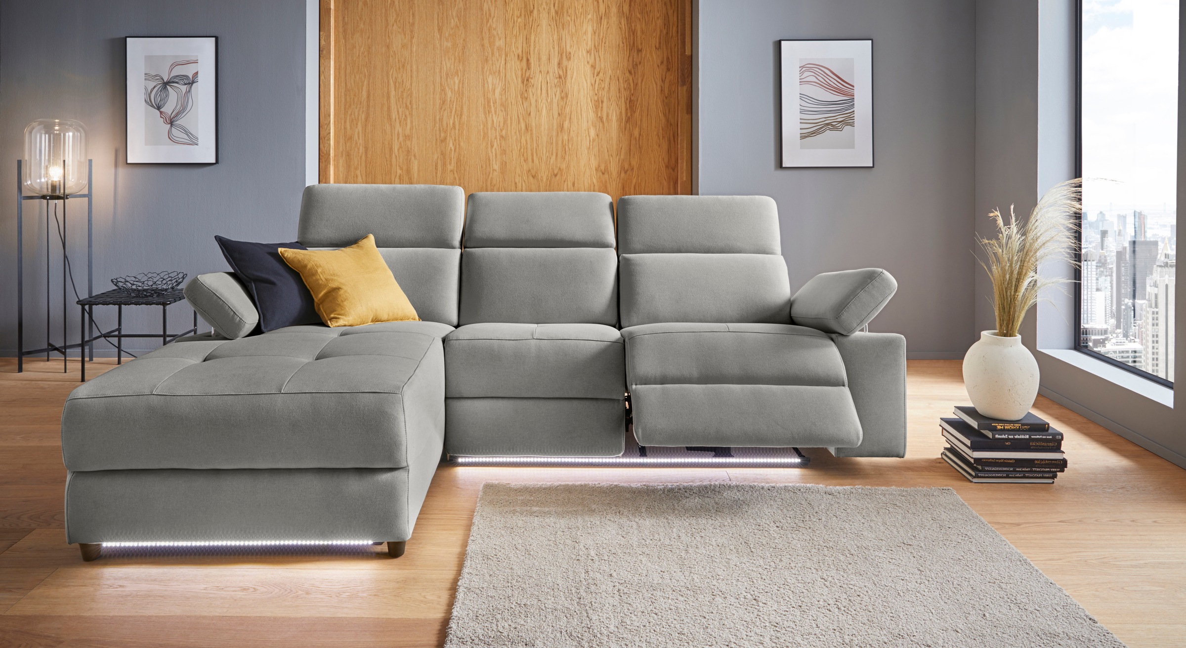 Home affaire Ecksofa "Kilado, L-Form," mit Relaxfunktion, verstellbarer Arm günstig online kaufen