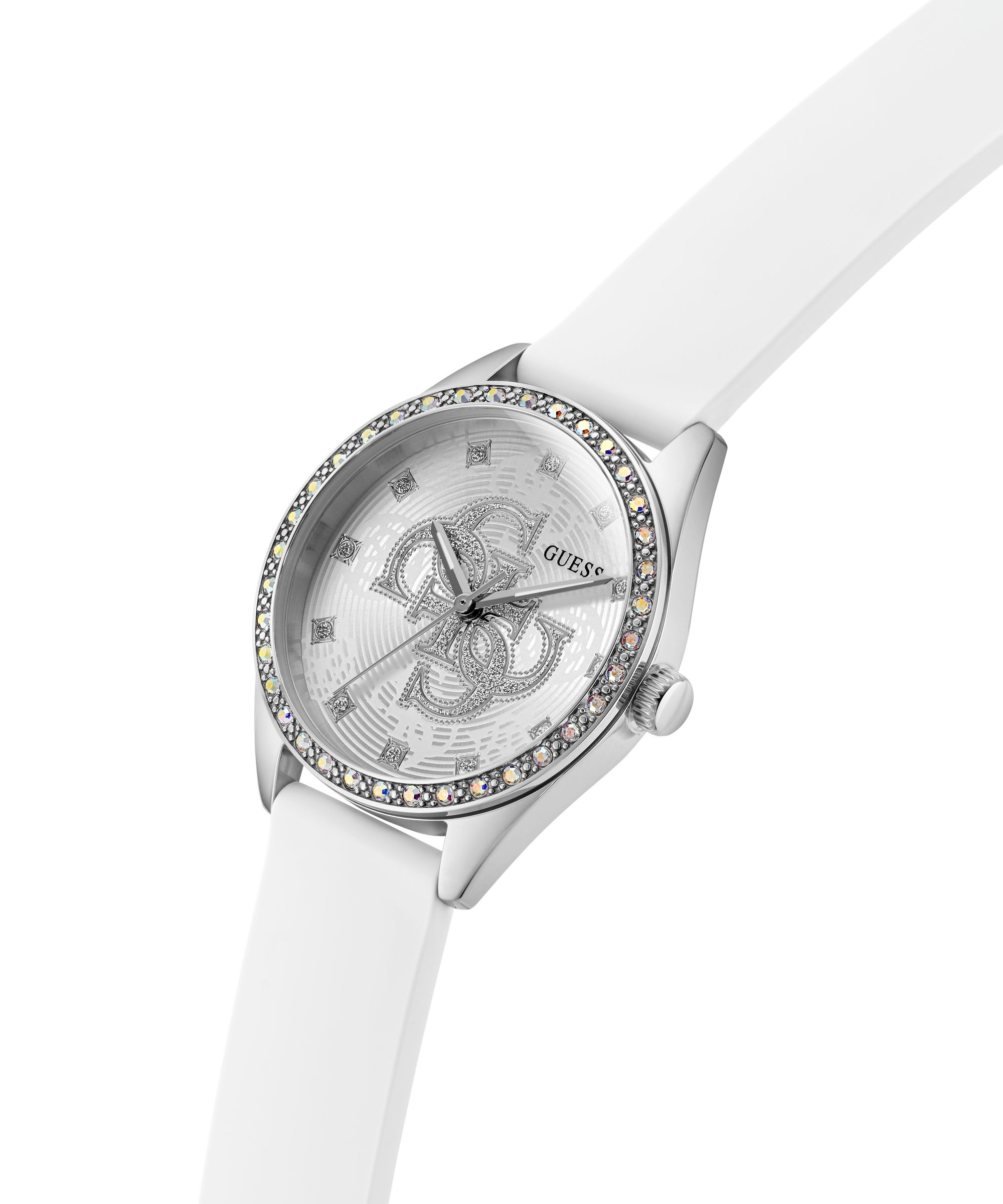 Guess Quarzuhr »AVA« Armbanduhr, Damenuhr, Silikonarmband, analog