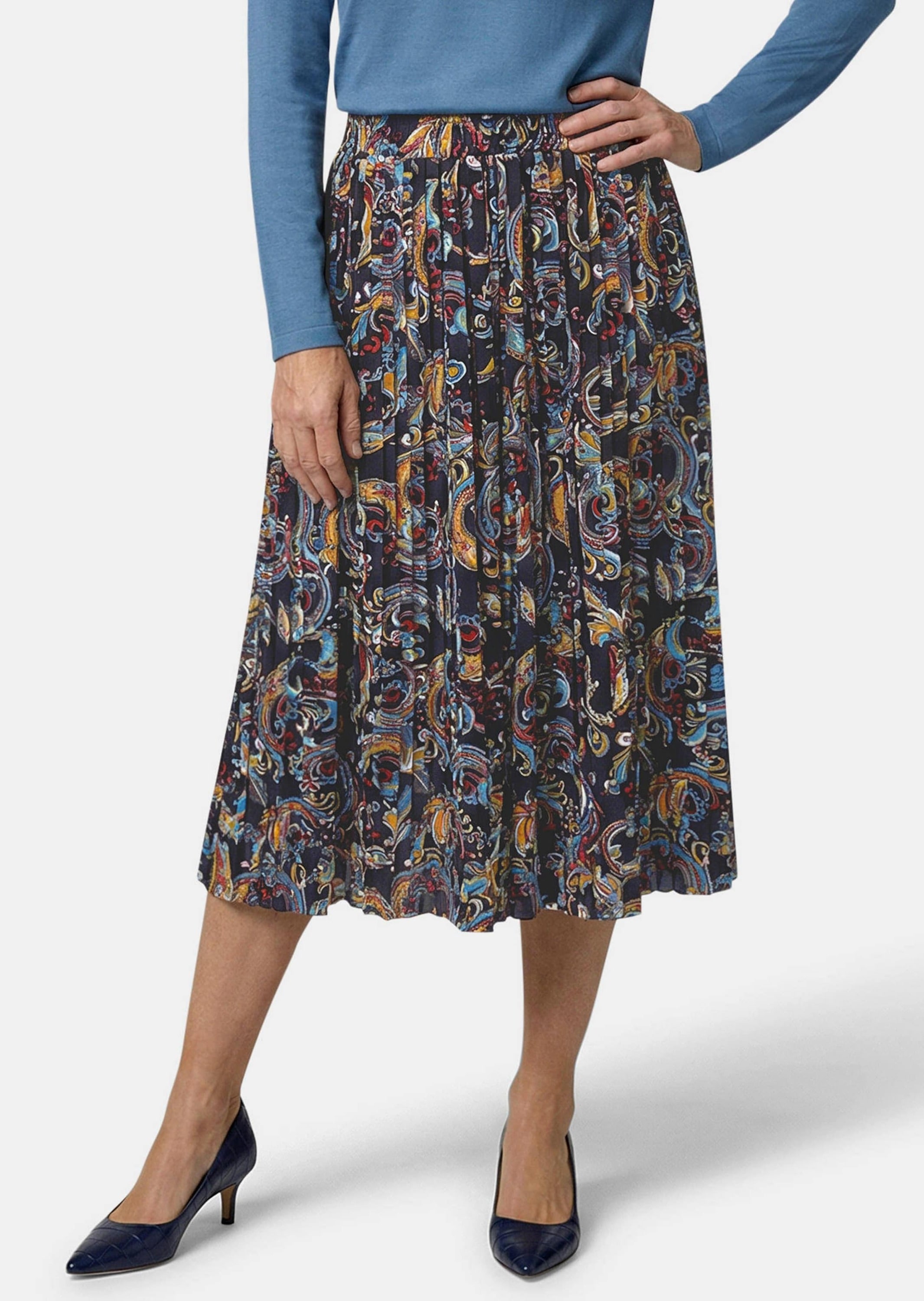 GOLDNER Maxirock »Plisseerock mit Paisley-Druck« kominierstarker Print