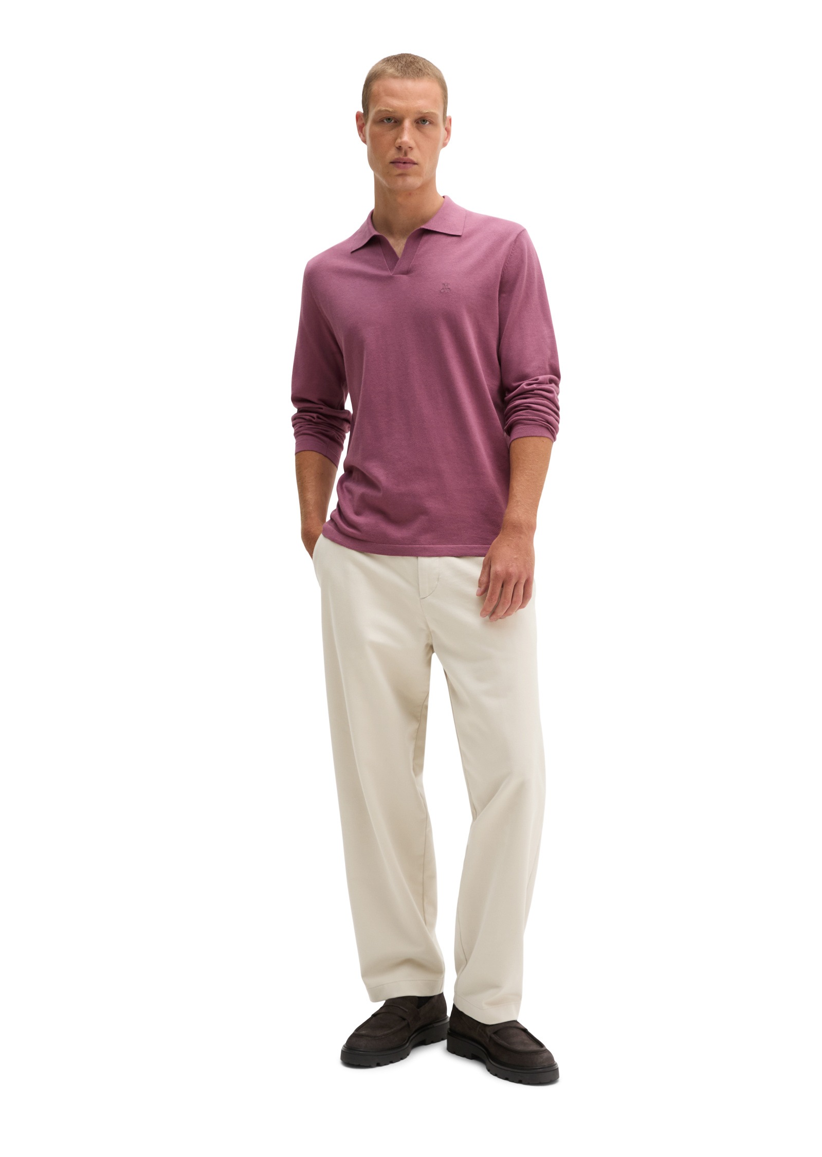 Marc O'Polo Langarm-Poloshirt »aus Bio-Baumwoll-Kaschmir-Mix«