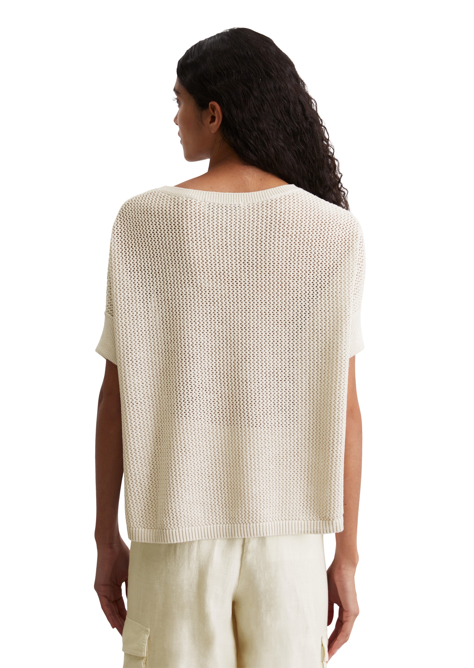 Marc OPolo Kurzarmpullover, mit lässiger Netzstruktur, oversize günstig online kaufen