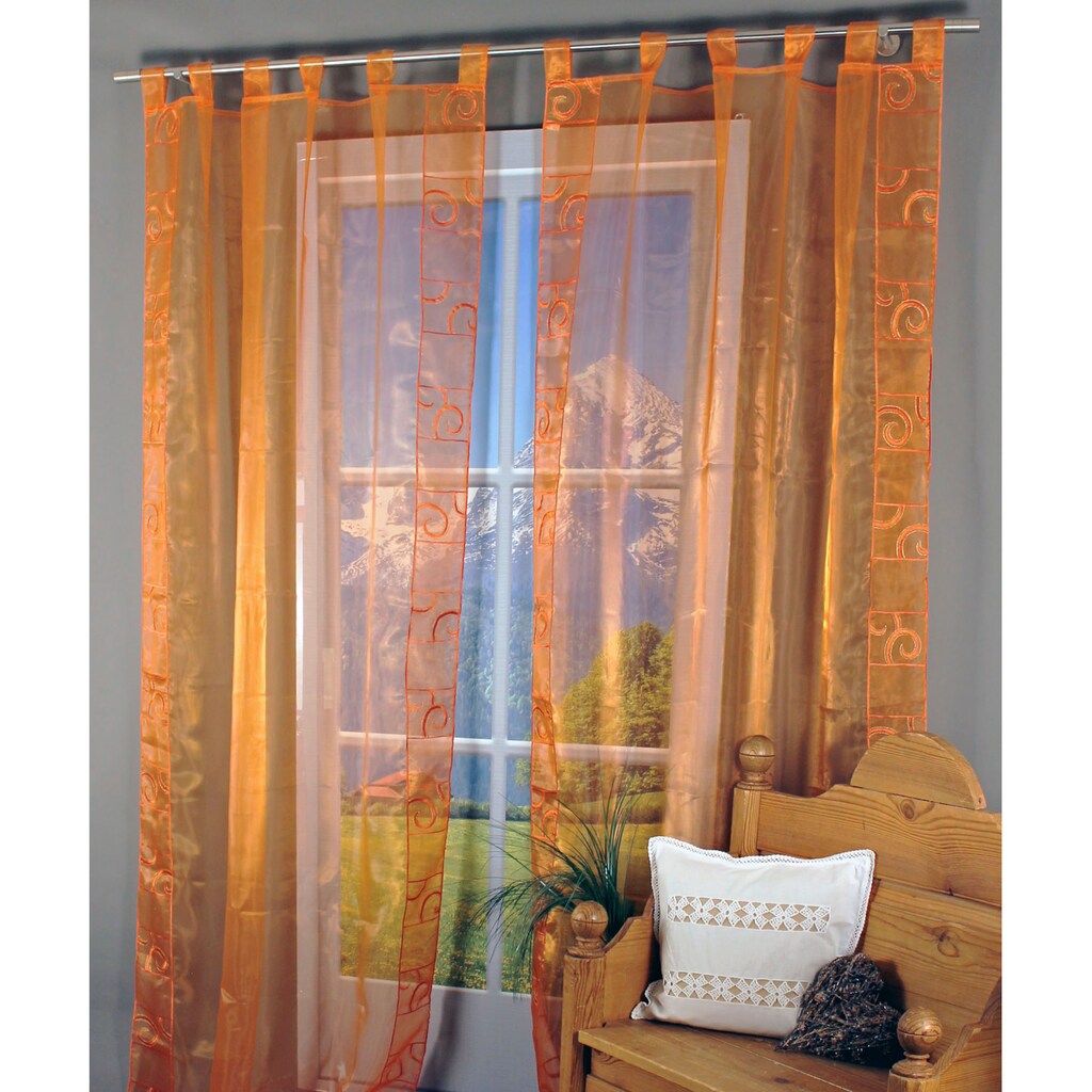 HOSSNER - ART OF HOME DECO Gardine »Lago Maggiore«, (1 St.), Schlaufenschal im modernen Design