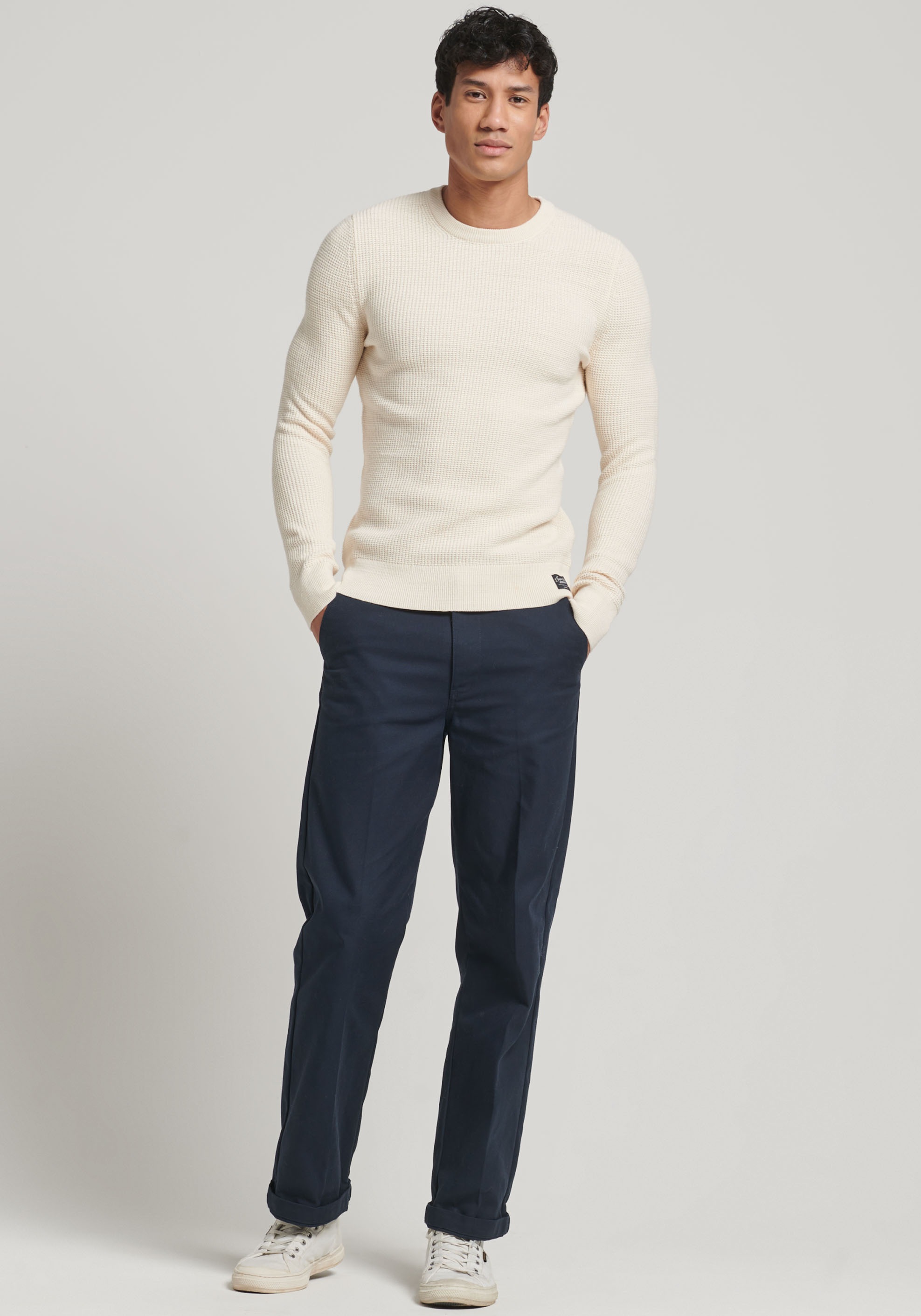 Superdry Strickpullover »TEXTURED CREW KNIT JUMPER«, mit strukturiertem Waffelstrickmuster