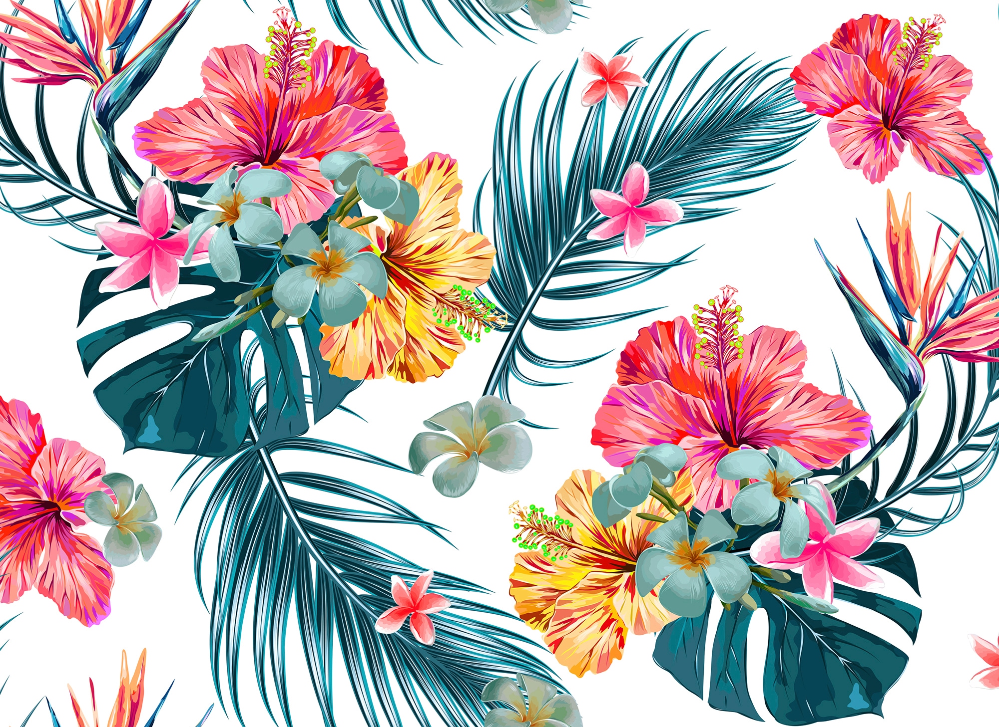 living walls Fototapete "Designwalls Tropical Art 1" glatt Vlies, Wand, Schräge, Decke
