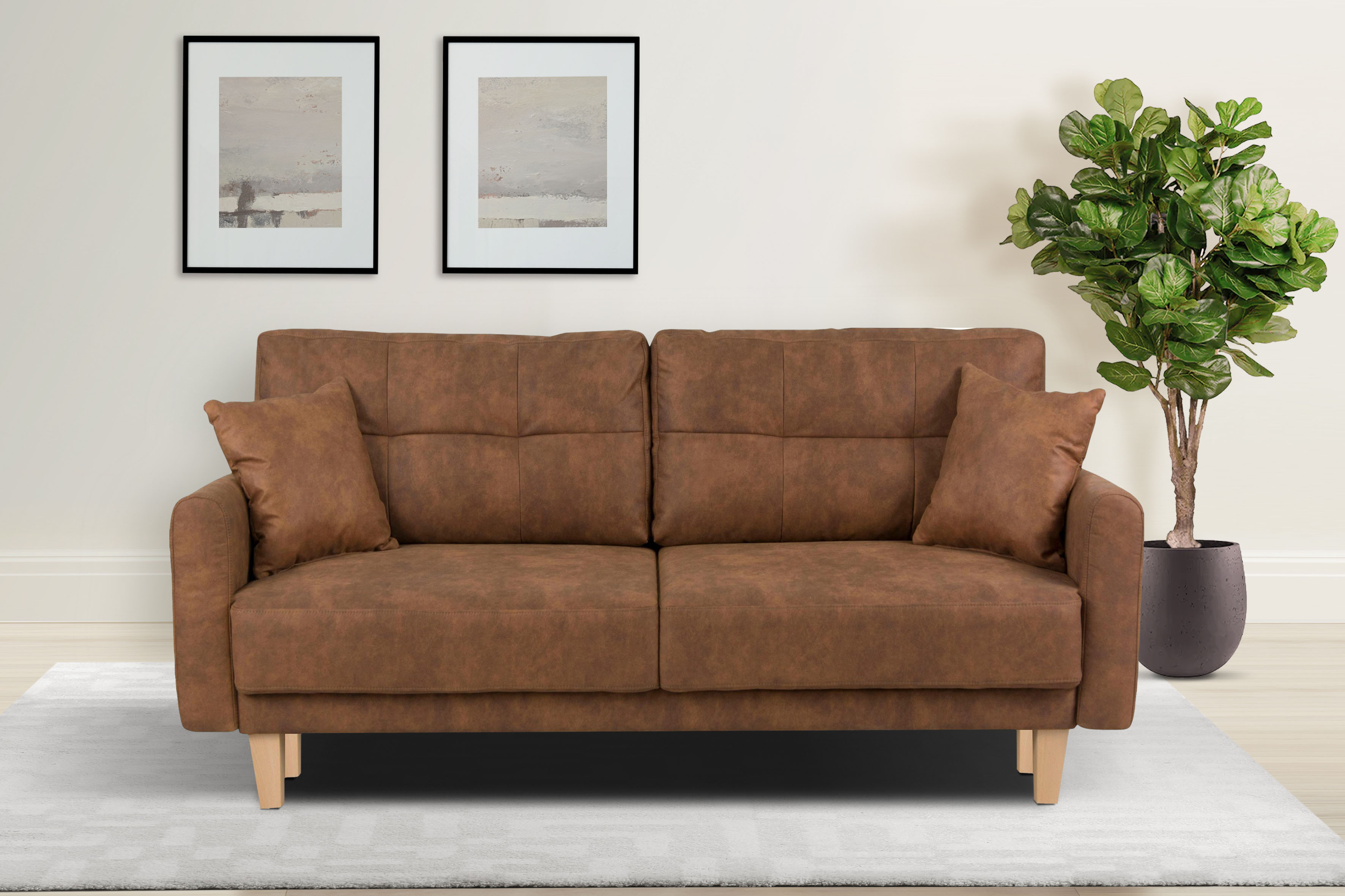 OTTO home 2-Sitzer "TRIPLO mit Wellenunterfederung, Maße B/T/H: 165/100/89 cm" Sofa mit Steppung im Rückenbereich, incl. Rückenkissen und Zierkissen