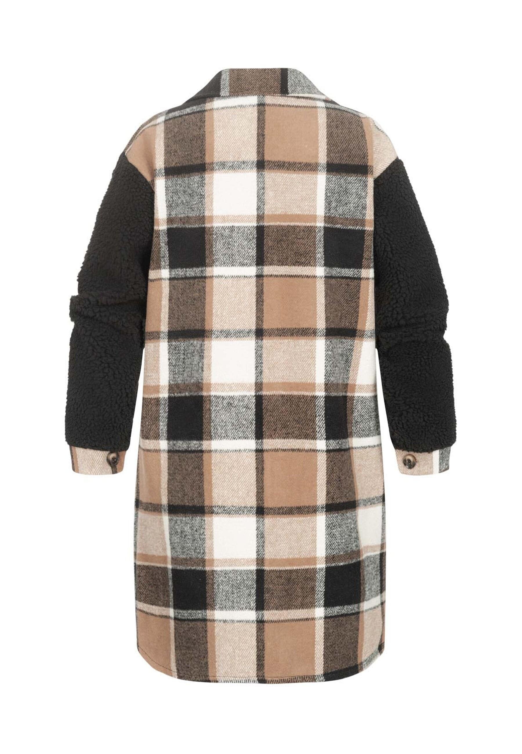 CLOUD 5IVE Winterjacke »CLOUD 5IVE Teddyfell Shacket-Jacke Mantel mit 2 Brusttaschen«, (1 St.), ohne Kapuze