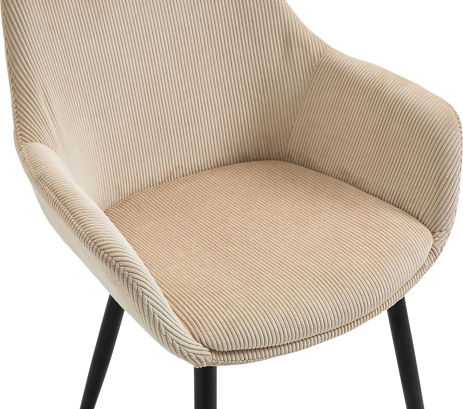 SalesFever Armlehnstuhl »Komfortabler Esszimmerstuhl im zeitlosen Design« (Set) 2 Stk.Bezug in Cord-Optik