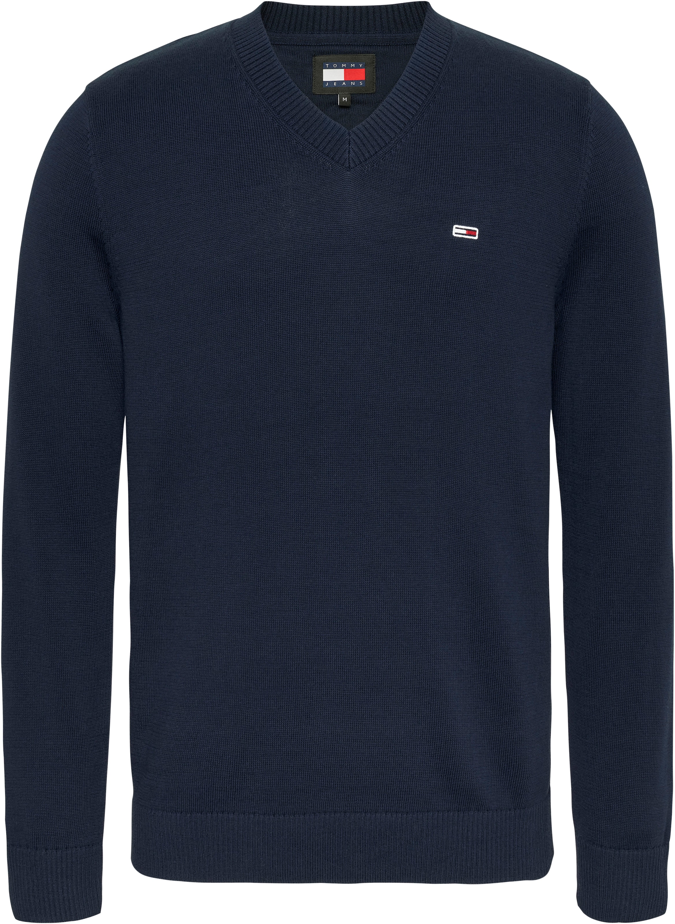 Tommy Jeans Sweatshirt »TJM SLIM V NECK ESSNTL SWEATER«, mit Logostickerei