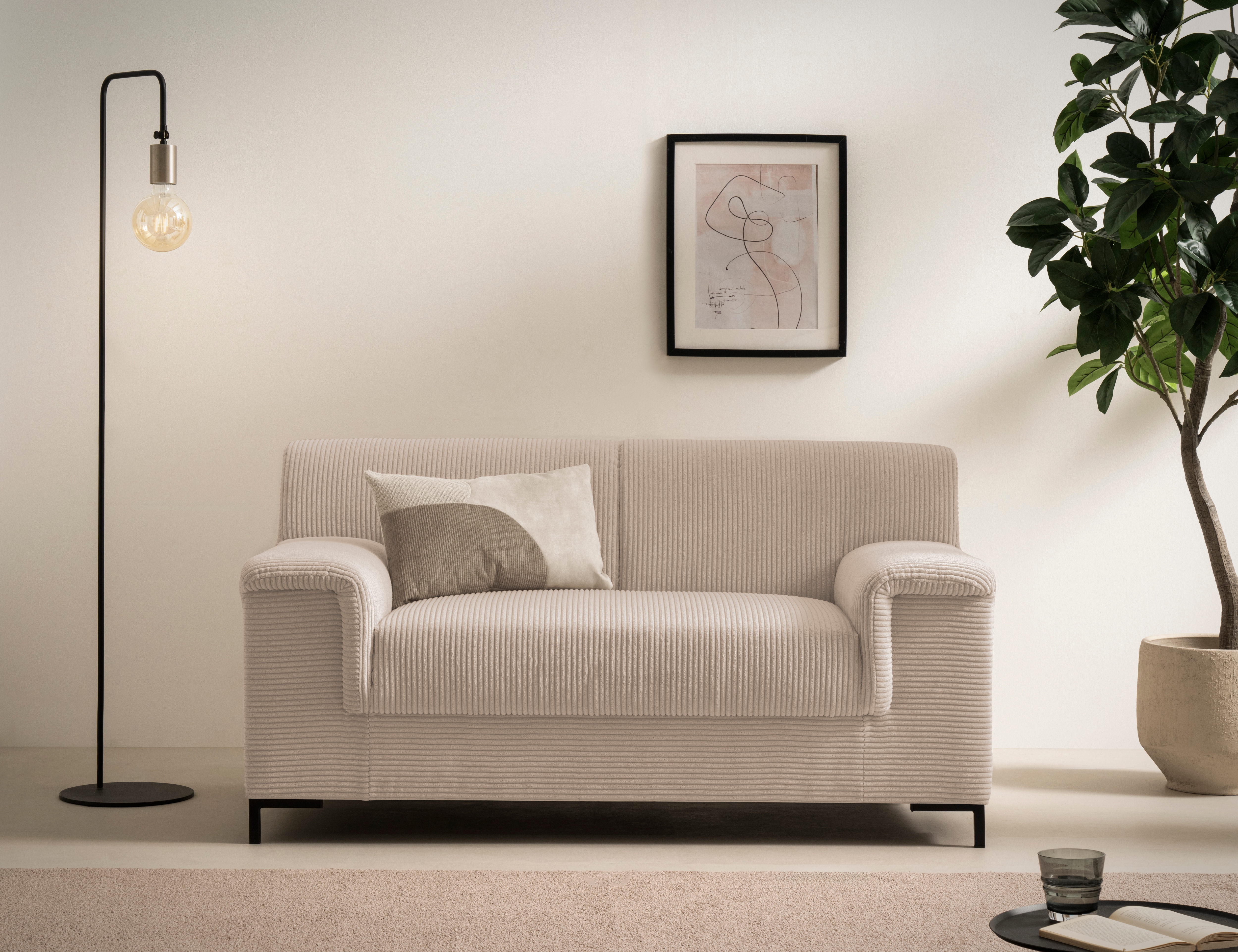 Home affaire 1,5-Sitzer "Jamie 2 B/T/H: 144/81/76 cm, auch in Cord" zeitlos, modern, mit komfortablem Federkern