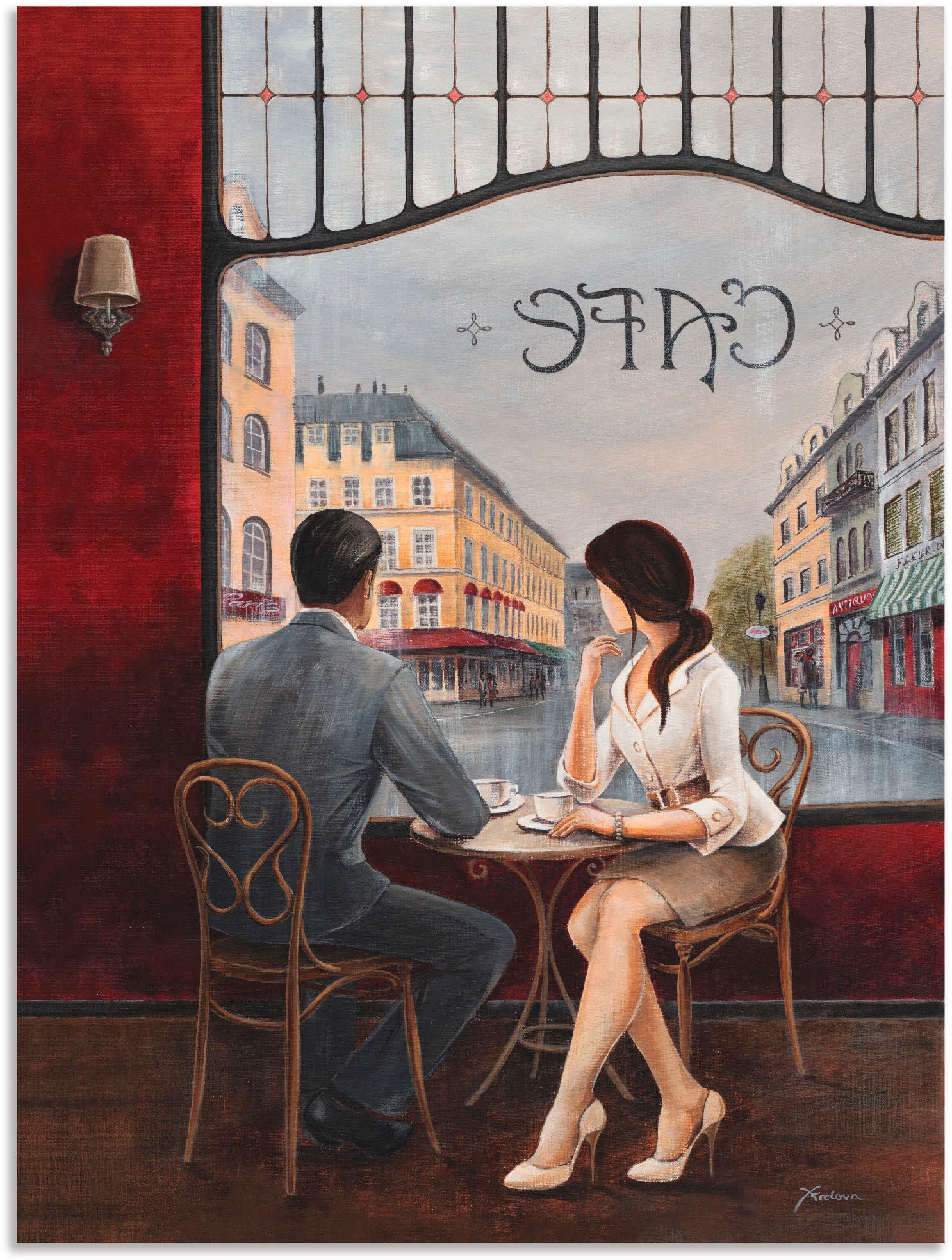 Artland Wandbild "Café" Restaurant & Cafés 1 Stk. tlg. als Alubild, Outdoor günstig online kaufen