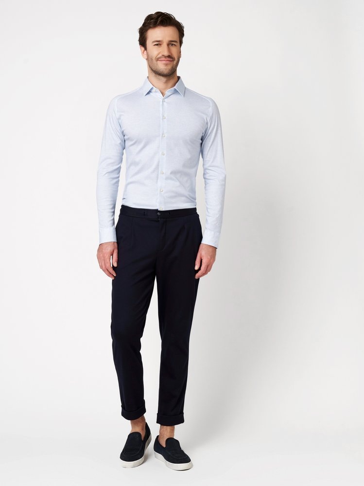 DESOTO Langarmhemd »Casual Kent 1/1« Jerseyhemd, Kentkragen, Slim Fit