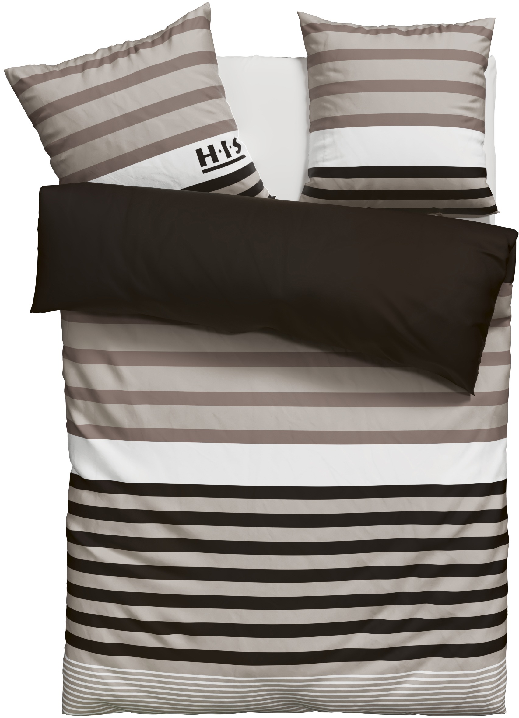 H.I.S Bettwäsche "Majoran" 3 tlg. gestreifte Bettwäsche in verschiedenen Qu günstig online kaufen