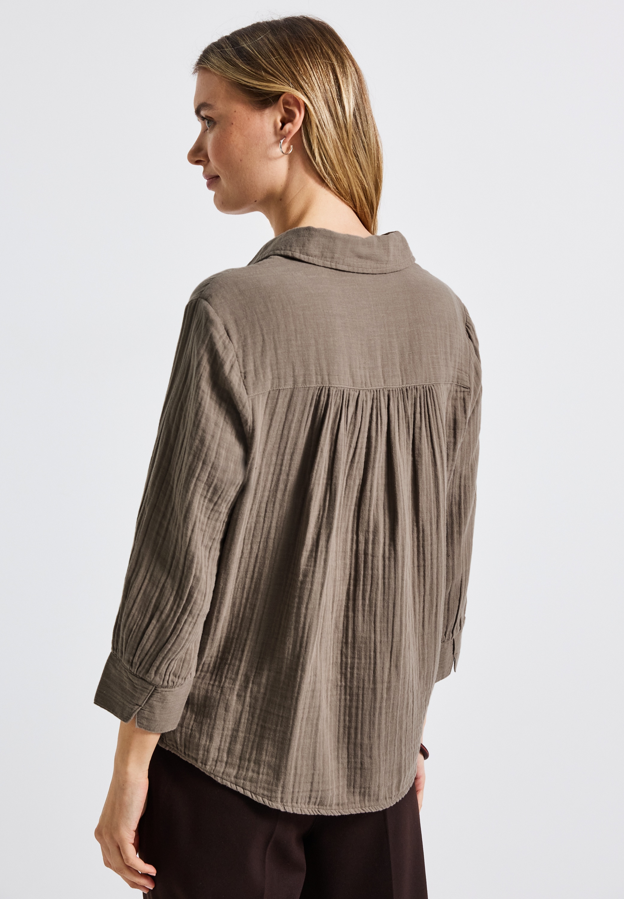 STREET ONE Hemdbluse, aus reiner Baumwolle