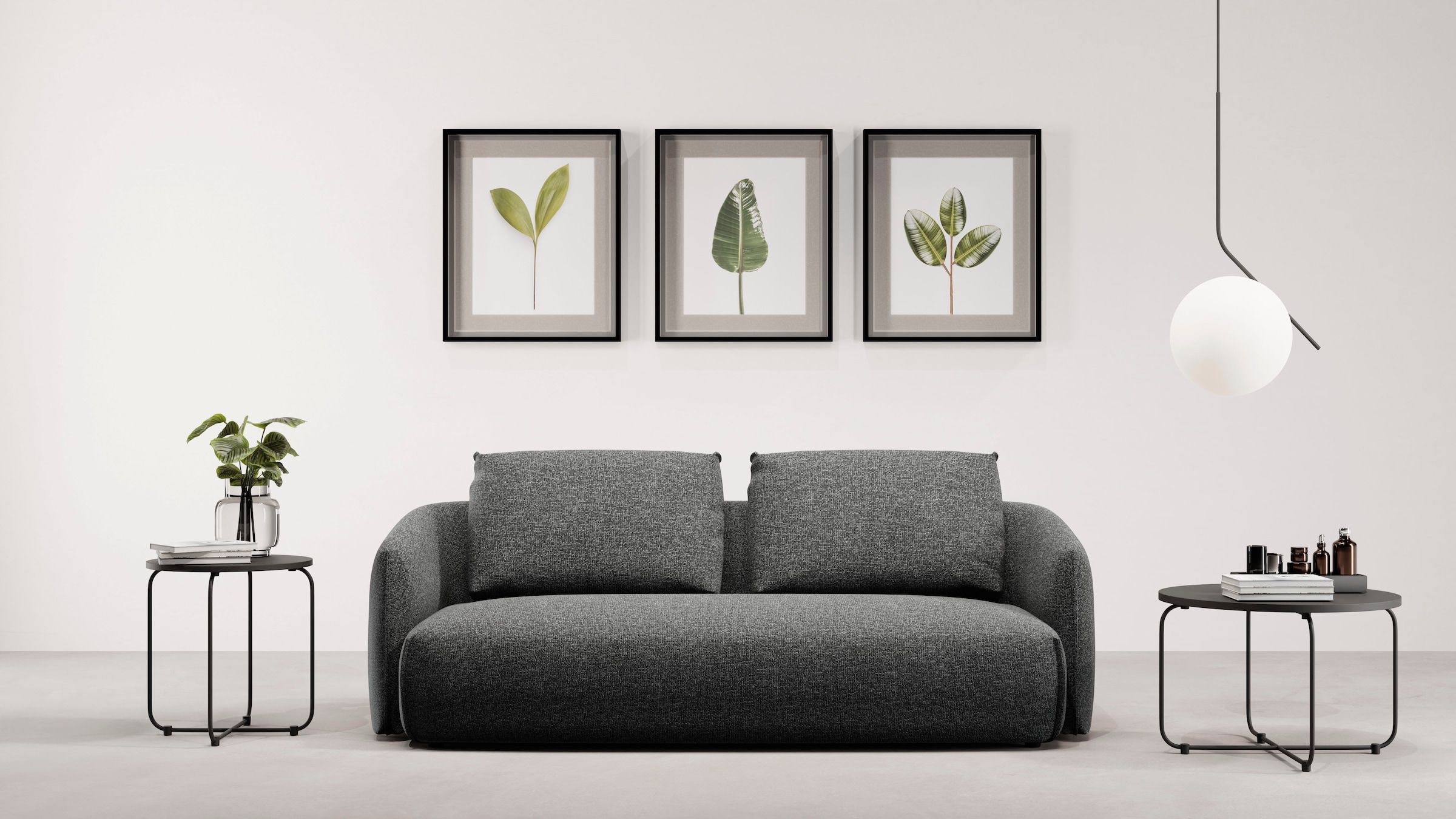 TRENDMANUFAKTUR 3-Sitzer "Shawn Designsofa, elegant geschwungen Armlehnen, günstig online kaufen