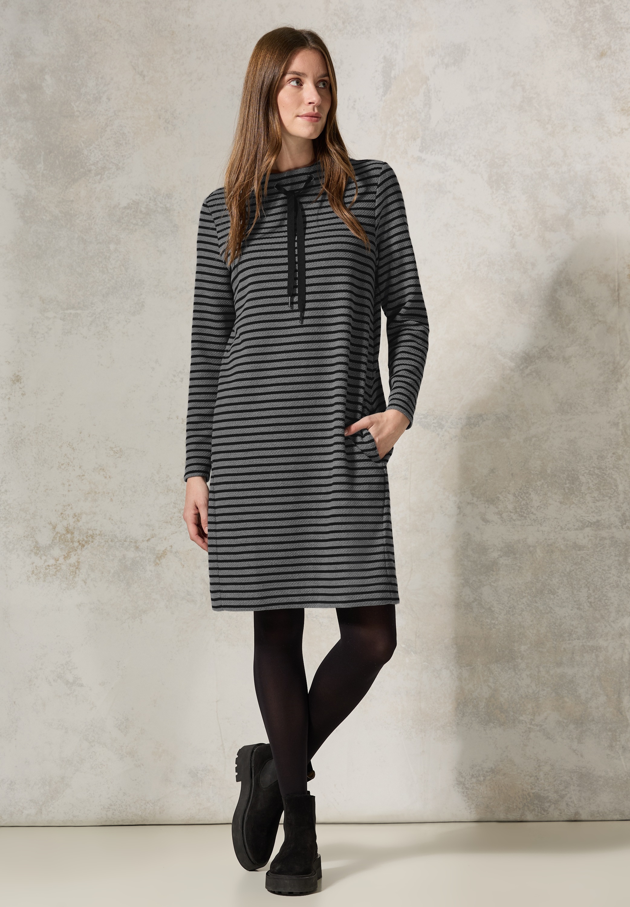 Cecil Sweatkleid Ohne Taschen knielang