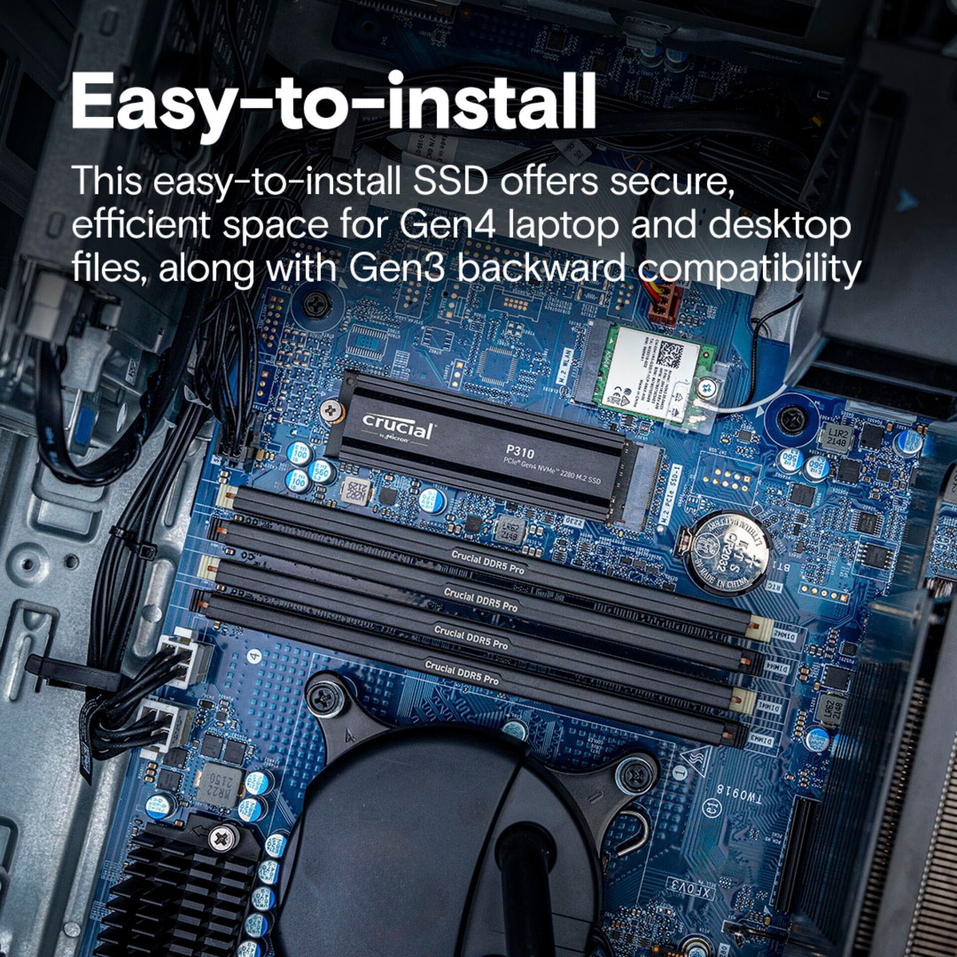 Crucial SSD-Festplatte »P310 Gen4 2280 1TB mit Heatsink« 1000 GB Anschluss M.2 (2880)