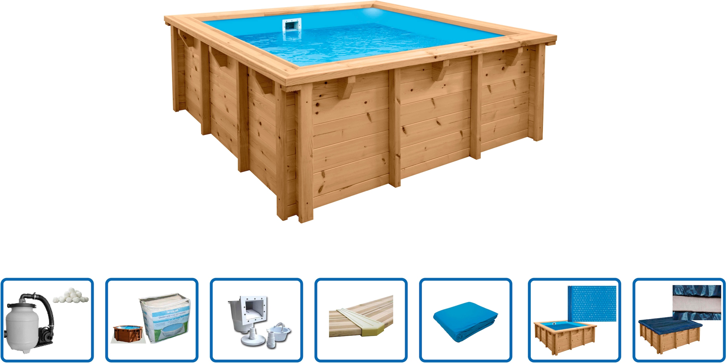 Interline Pool "Java Deluxe", (Set, 8 tlg.), 210x210x78 cm