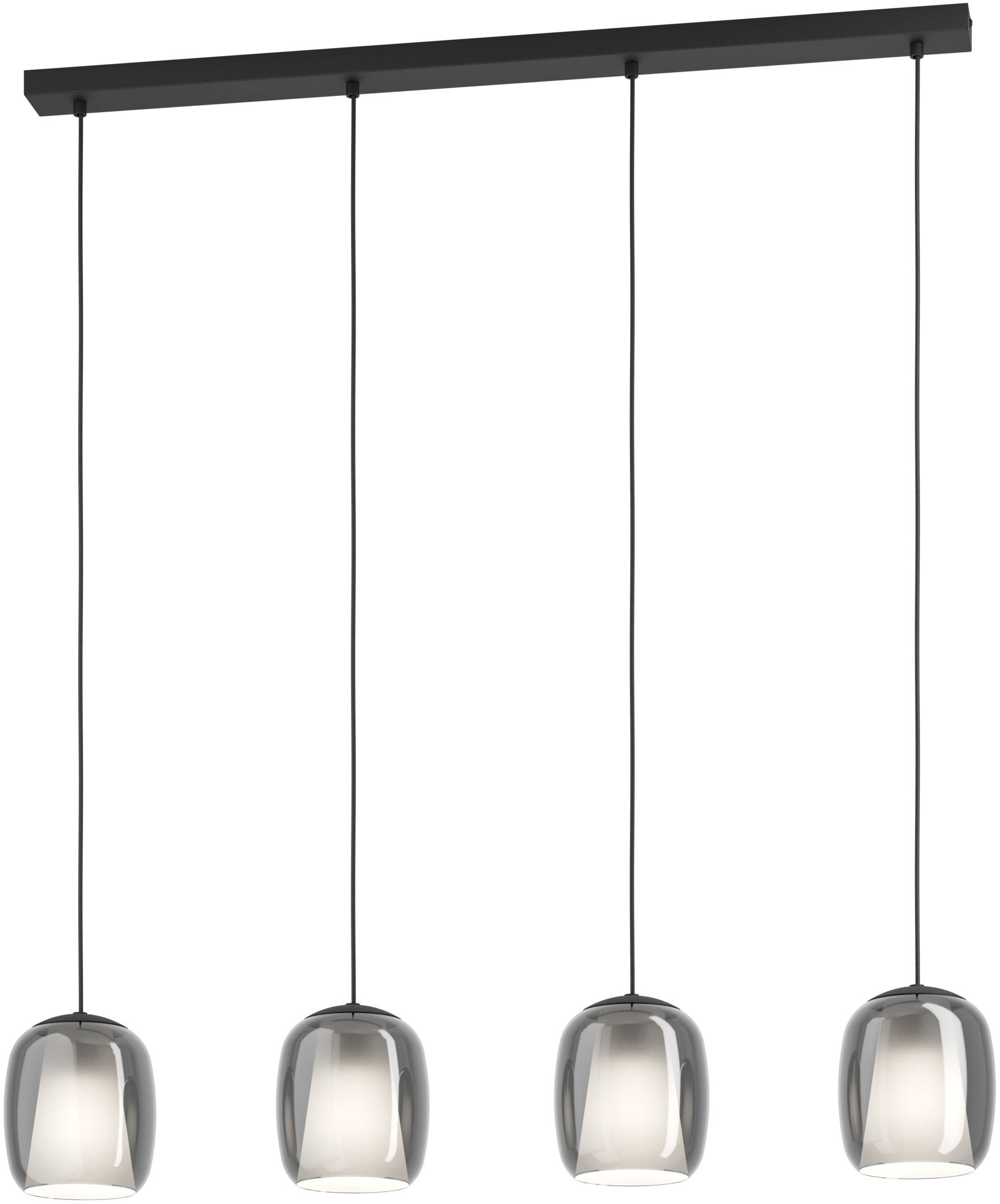 EGLO Hängeleuchte "CIAMPINO Pendellampe - Stahl - E27 - 4X28W - IP20", schwarz, 4, H: 110cm, 1 Stk., Leuchten, Hängelampe, Deckenlampe, Wohnzimmer, Esszimmer, L97,5 x B15 x H110 cm, Hängeleuchte