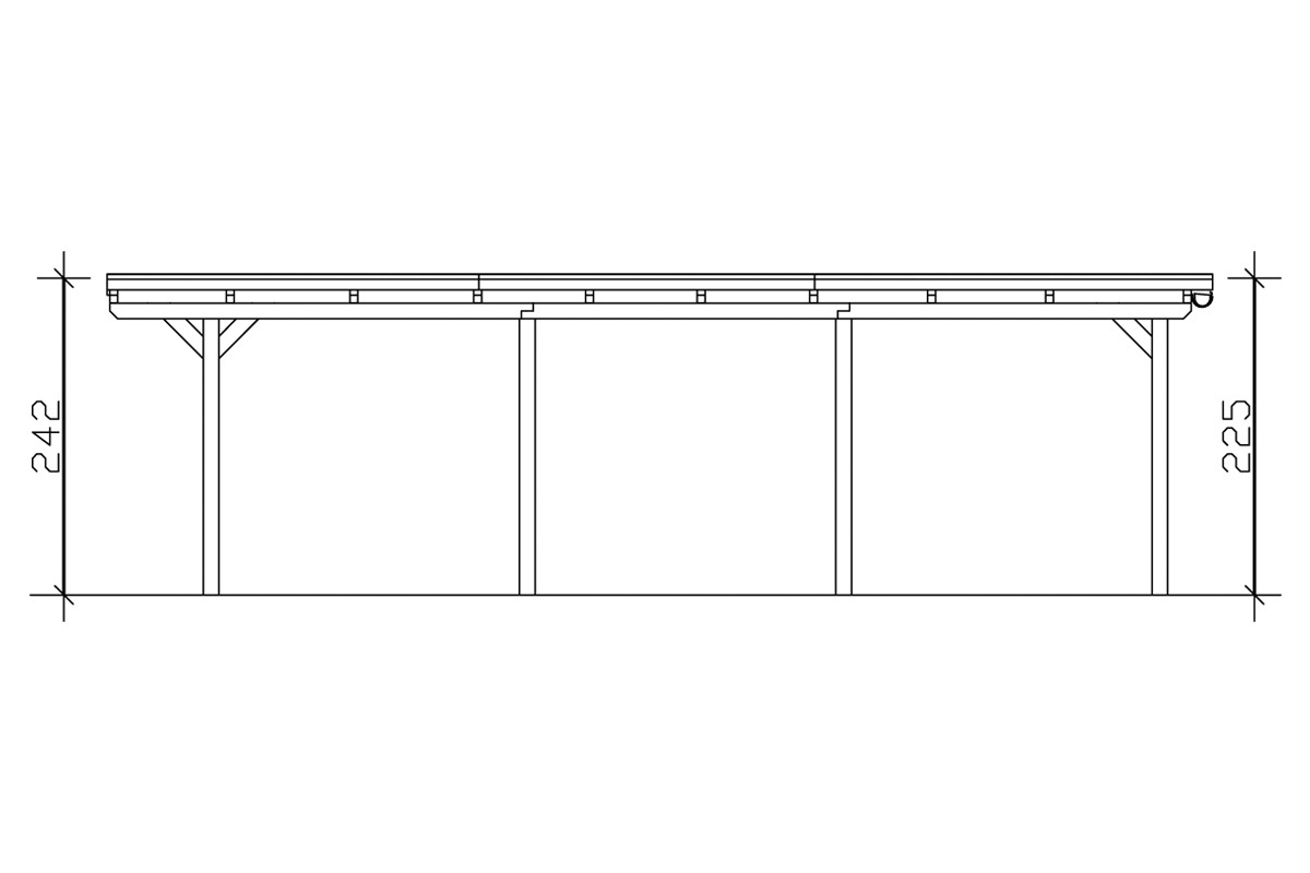 Skanholz Einzelcarport »Emsland«, Holz, 341 cm, natur, versch. Farben