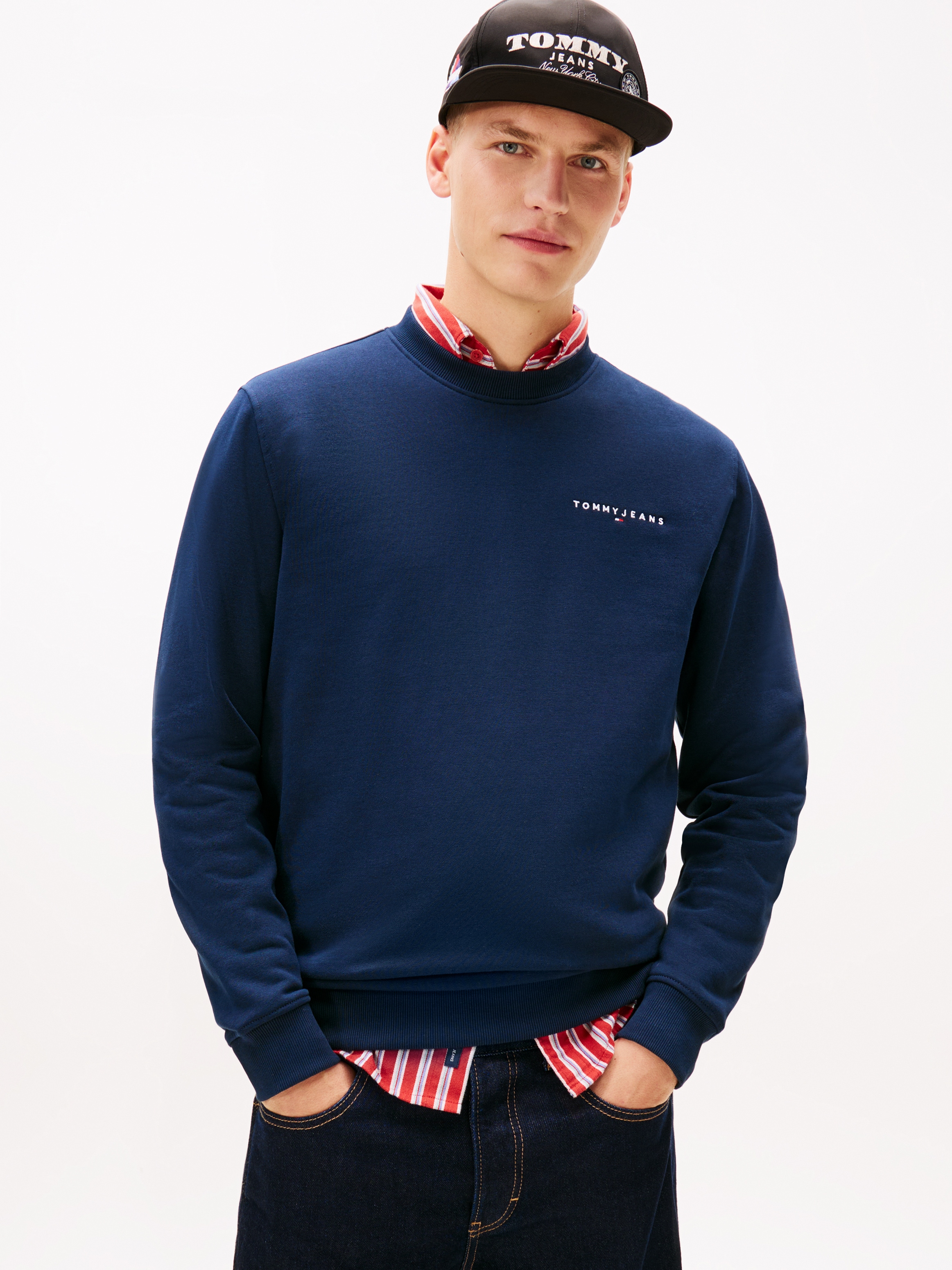 Tommy Jeans Sweatshirt "TJM REG LINEAR CREW EXT", mit Logostickerei günstig online kaufen