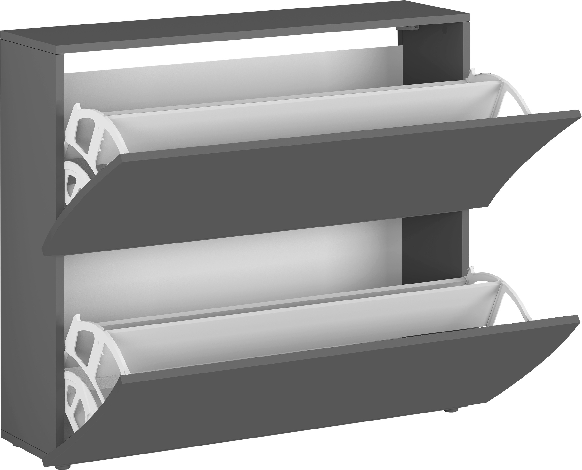 Home affaire Schuhschrank »Schuhschrank mit Klappen / Schuhkommode, Höhe 81 cm« onda 101 cm breit, Anthrazit,mit 2 klapptüren, made in italy