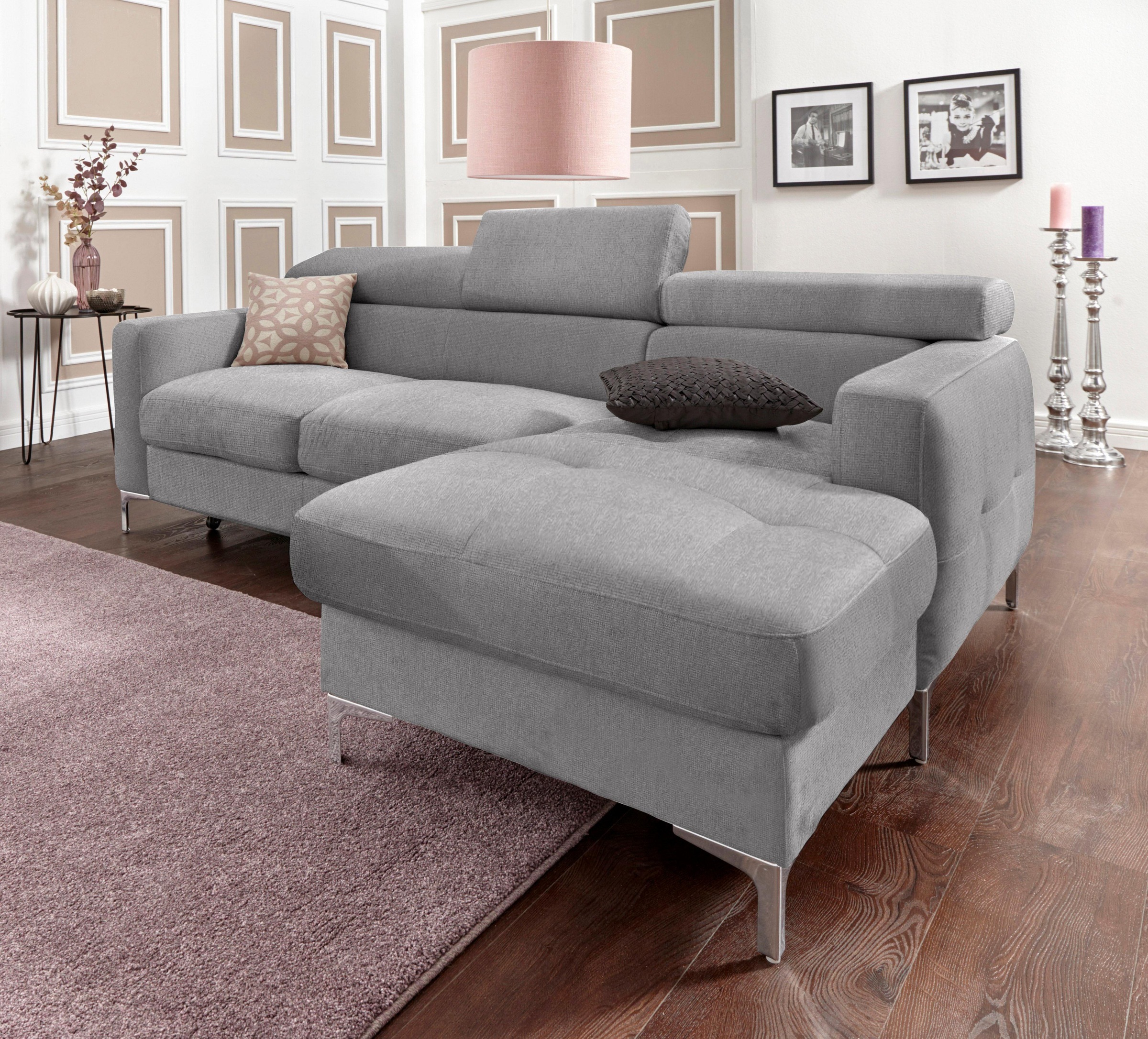 COTTA Ecksofa »Sammy L-Form«, mit Kopfteilverstellung, wahlweise mit Bettfunktion & Bettkasten