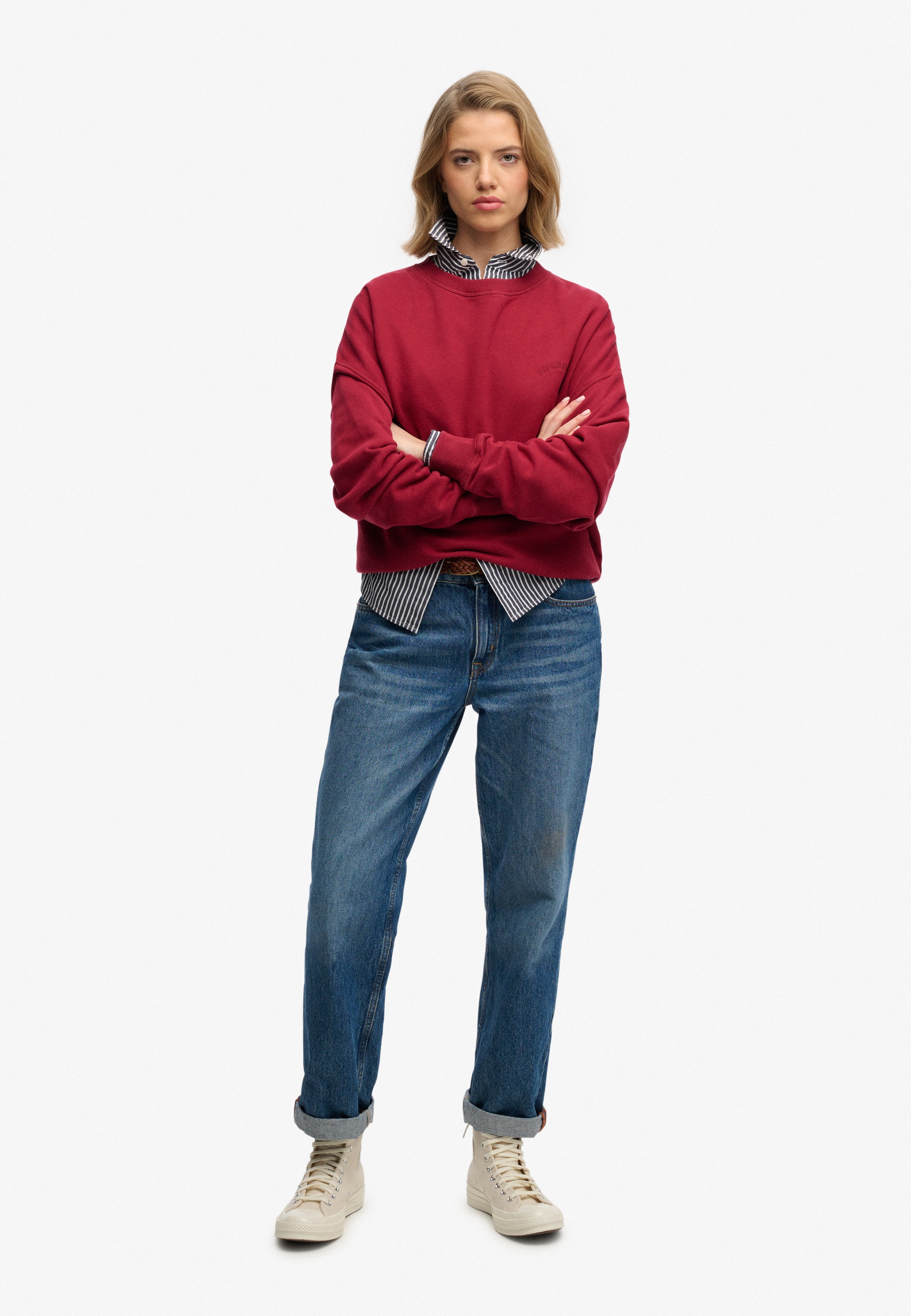 Superdry Sweatshirt »ESSENTIAL LOGO CREW«, aus Baumwolle und Sweatware, Oversize Passform, mit Rundhalsausschnitt
