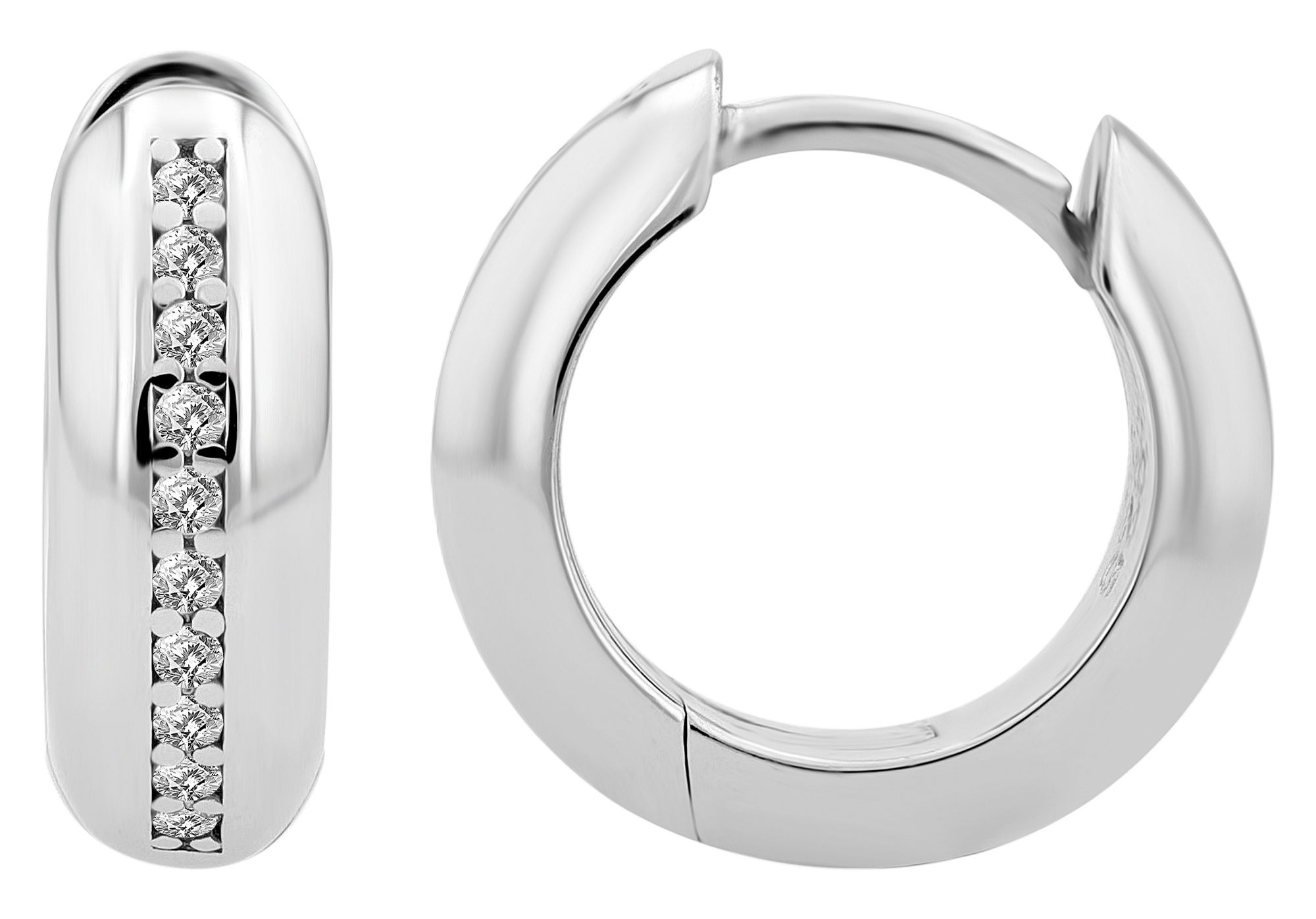 Adelia´s Klappcreolen »Damen Ohrringe – Klappcreole aus 925 Silber mit Zirkonia« Perfekt als Geschenk für besondere Menschen