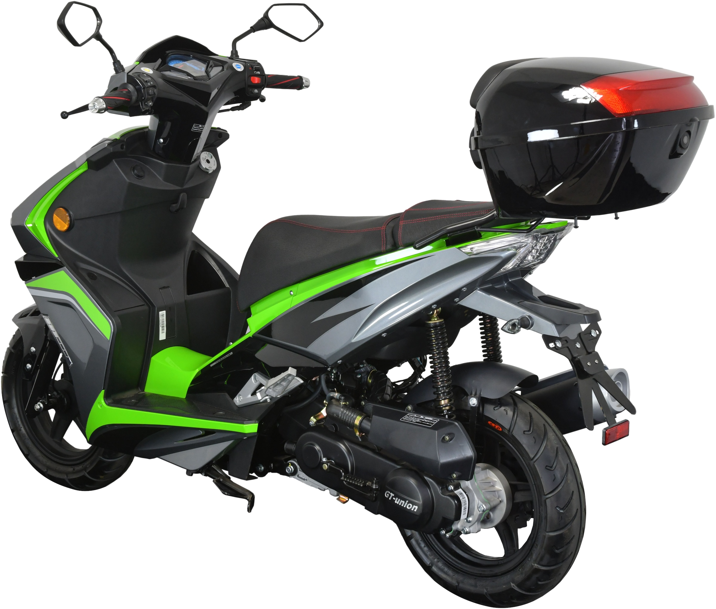 GT UNION Motorroller »Striker 25«, 49,5 cm³, 25 km/h, Euro 5, 2,7 PS, (Set, mit Topcase), Luftgekühlter Motor